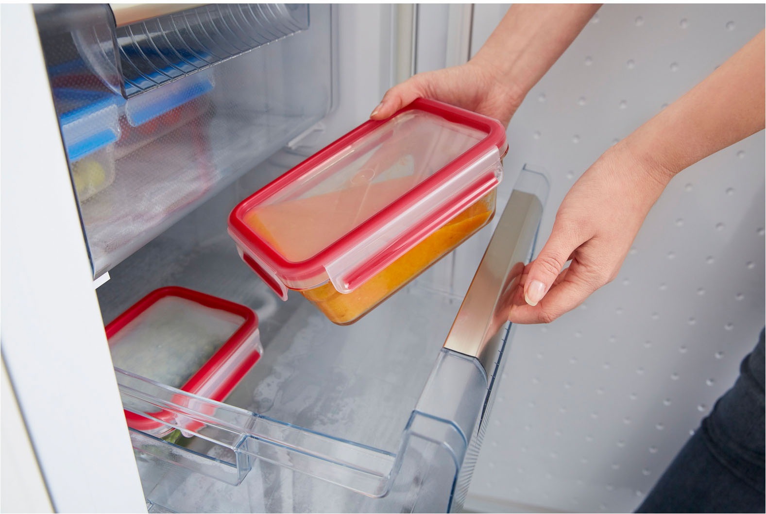 Emsa Frischhaltedose »Clip & Close Glas Set, rechteckig, 100 % dichte Aufbewahrungsboxen« spülmaschinen-, gefrier-, backofen-, mikrowellenfest