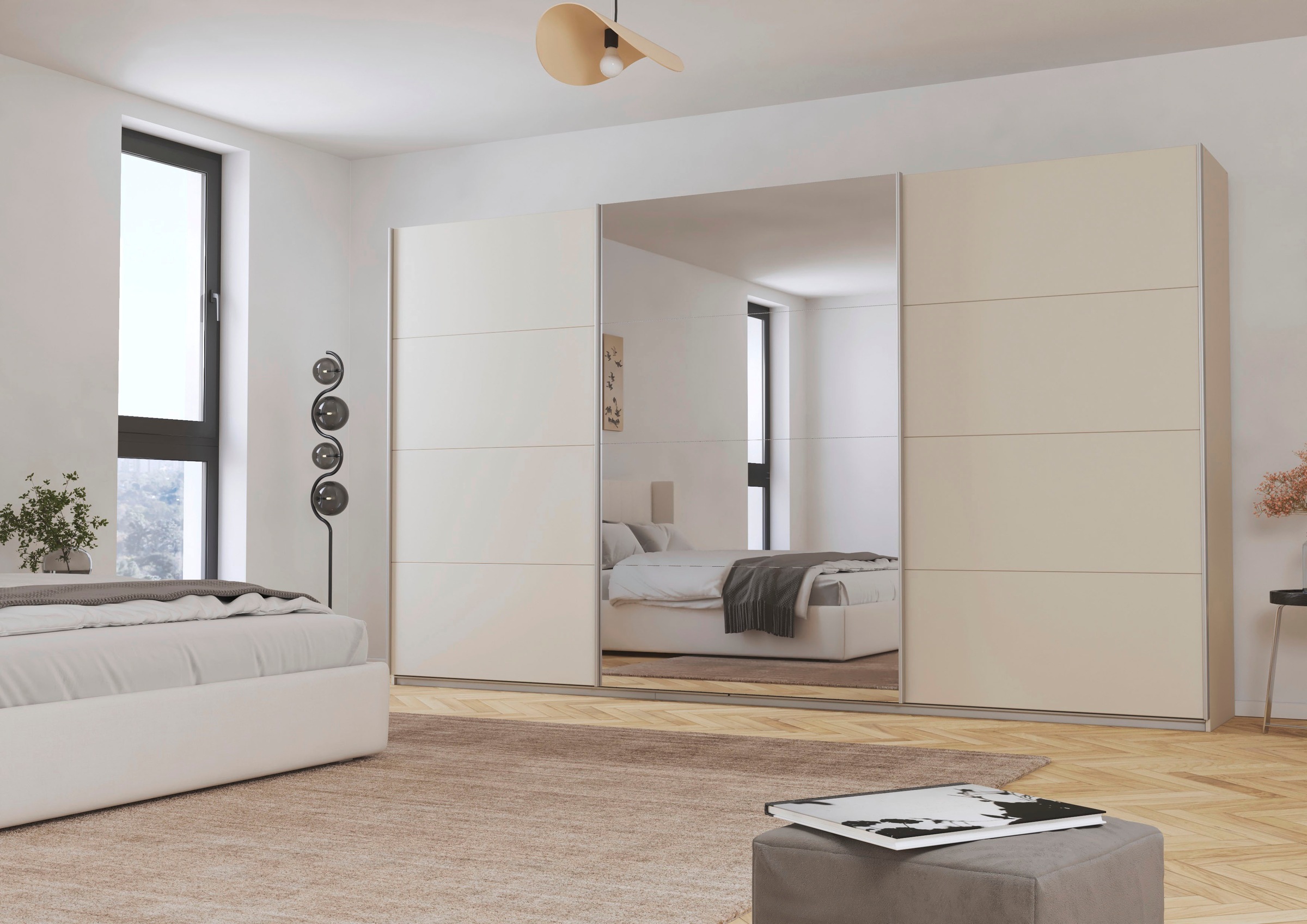 rauch Schwebetürenschrank »Kleiderschrank Schrank Garderobe AGORDO«, (in zwei Griff-Farben), Top Innenausstattung, in 4 Breiten und 2 Höhen MADE IN GERMANY