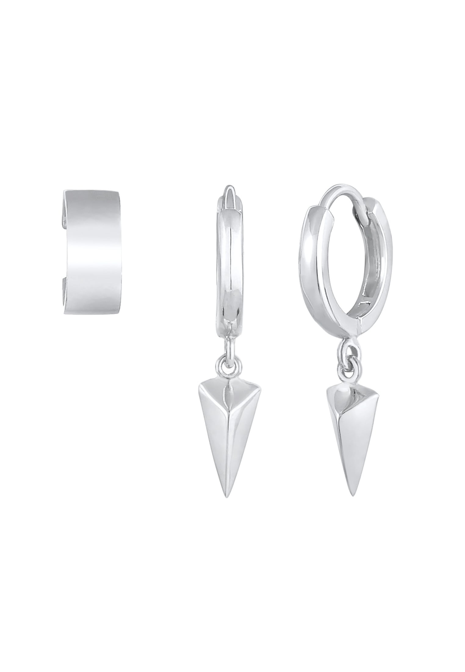 Elli Ohrstecker-Set »Ohrringe Creolen Hänger Earcuff Dreieck (3 tlg) 925 Sterling Silber«