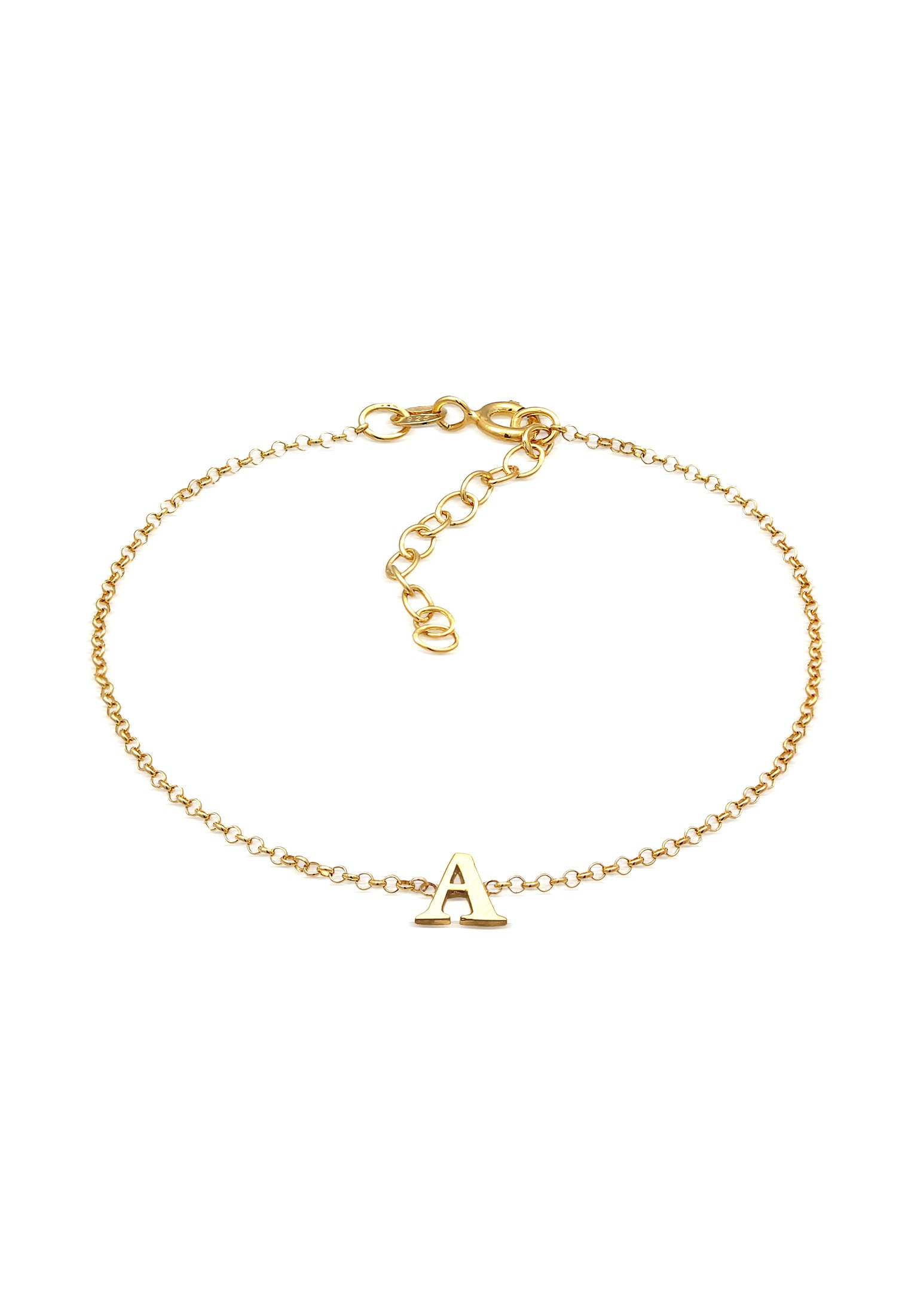 Elli Armkette »Armband Buchstaben Initialen Anhänger A 925 Silber«