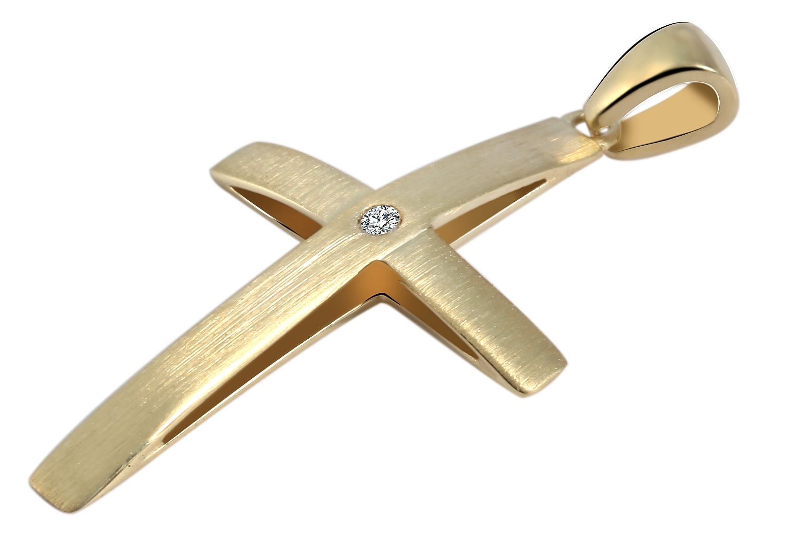 Adelia´s Kreuzanhänger »Damen Anhänger ¿ Kreuz Kreuzanhänger aus 375 Gold mit Zirkonia«