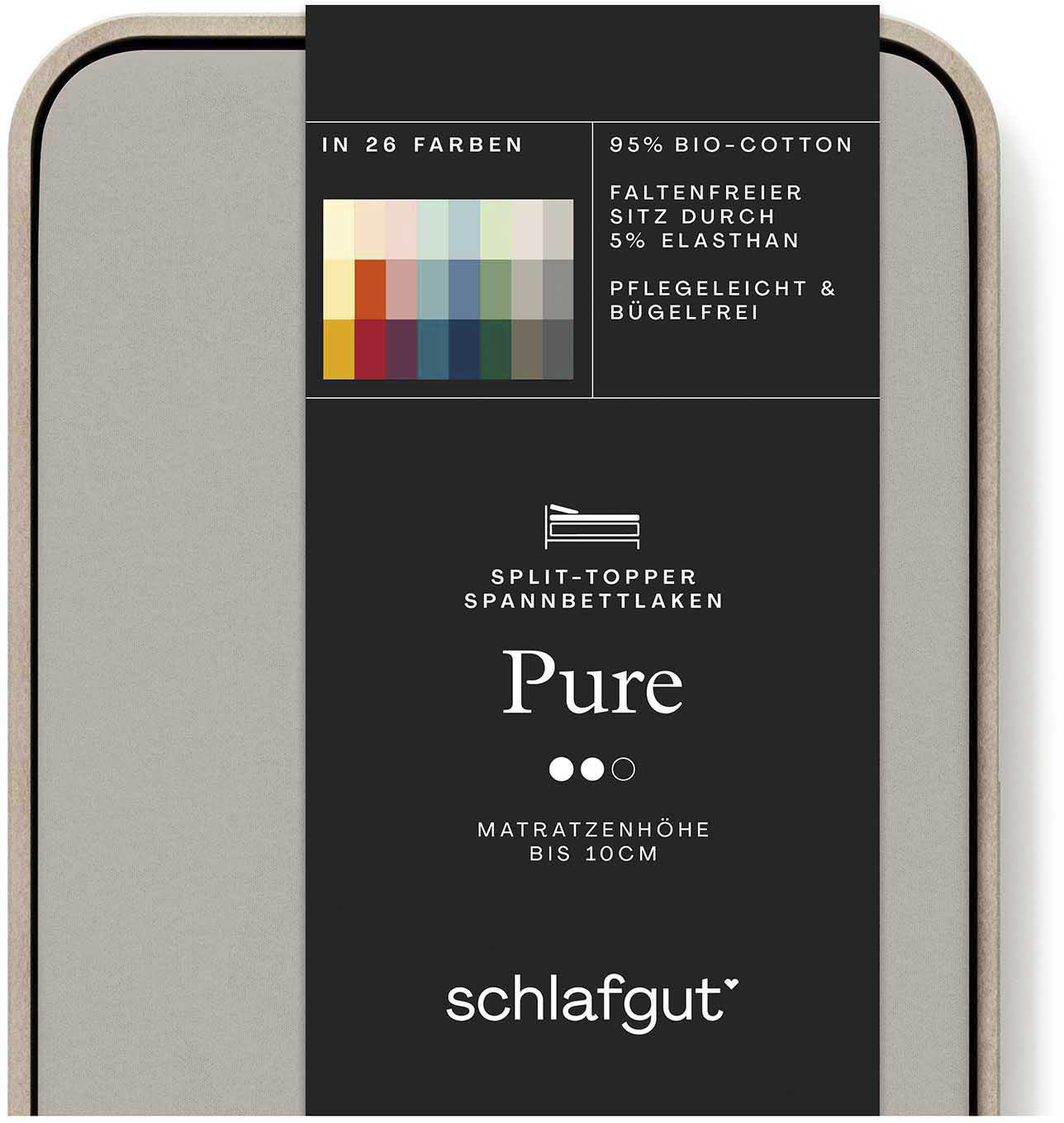 Spannbettlaken »Pure Split-Topper«, (1 St.), MADE IN GREEN by OEKO-TEX®
