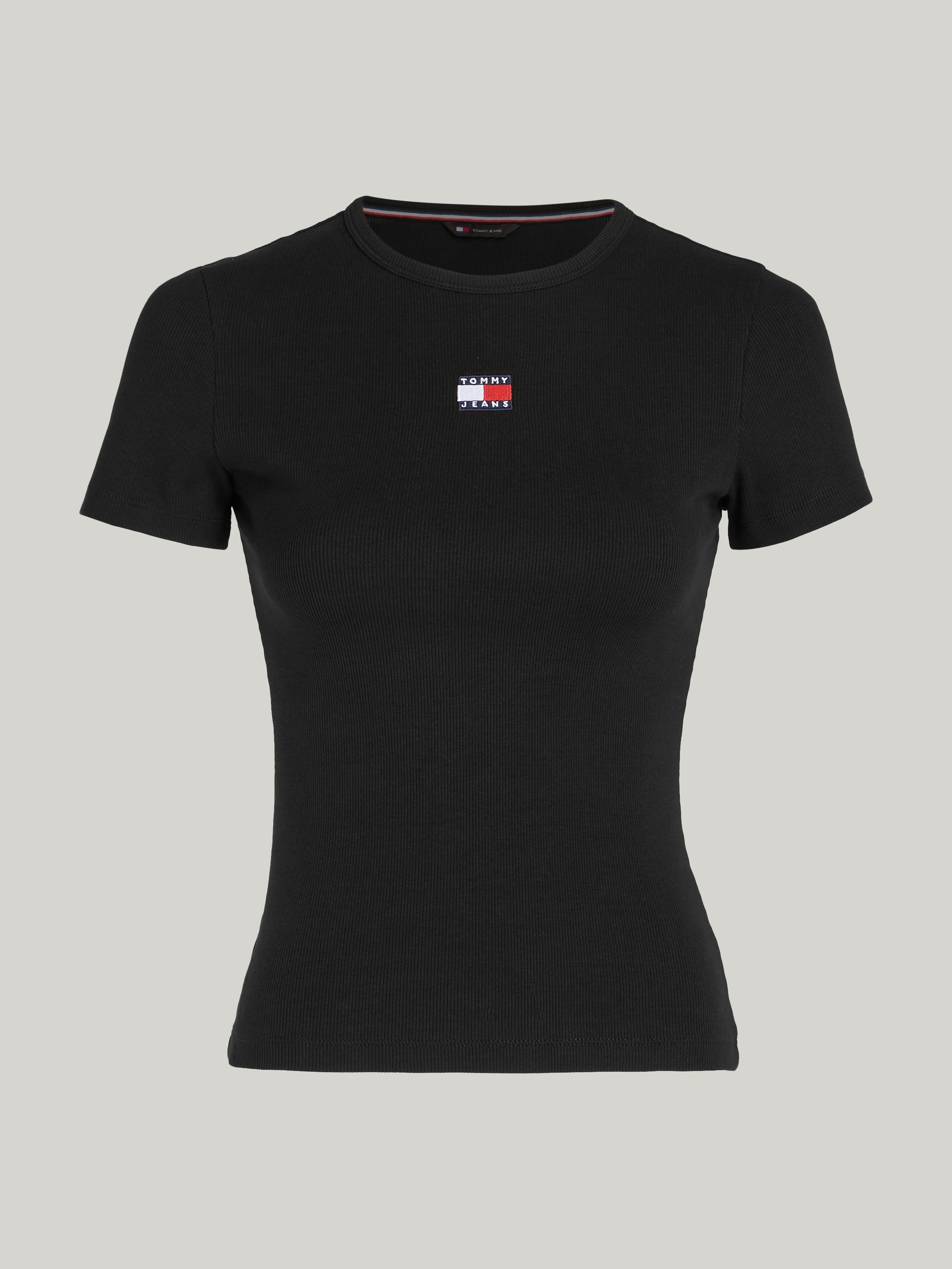 Tommy Jeans T-Shirt »TJW SLIM BADGE RIB TEE«, in Rippoptik