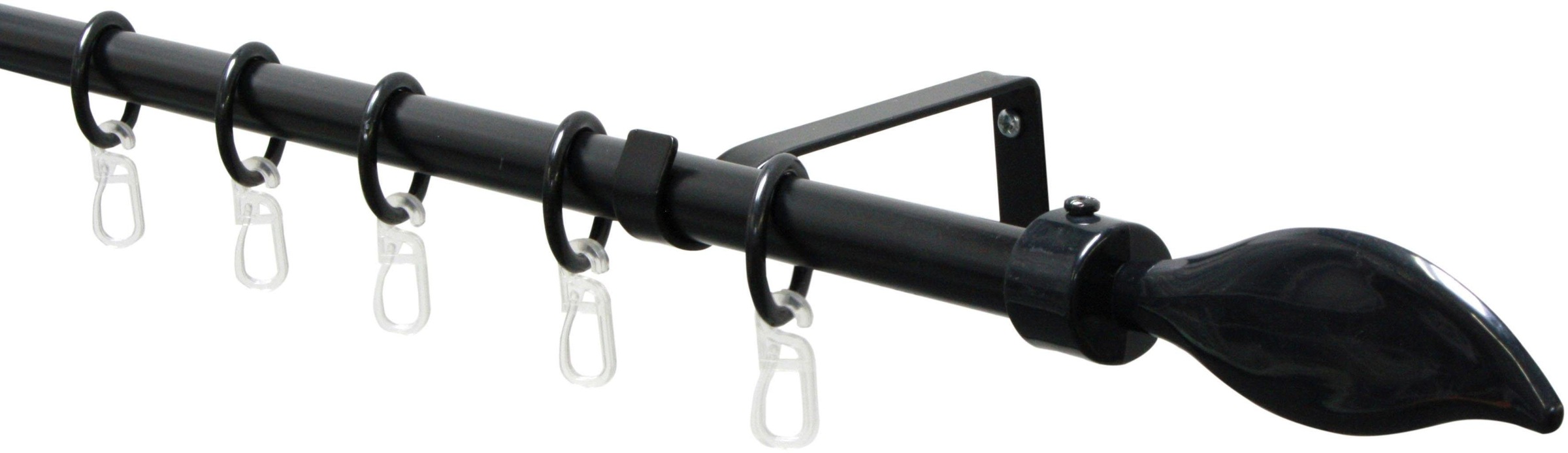 GARDINIA Gardinenstange »Gardinenstangen Set Metall«, 1 läufig-läufig, ausziehbar, Ø 16/13 mm, ausziehbar, Serie Flame