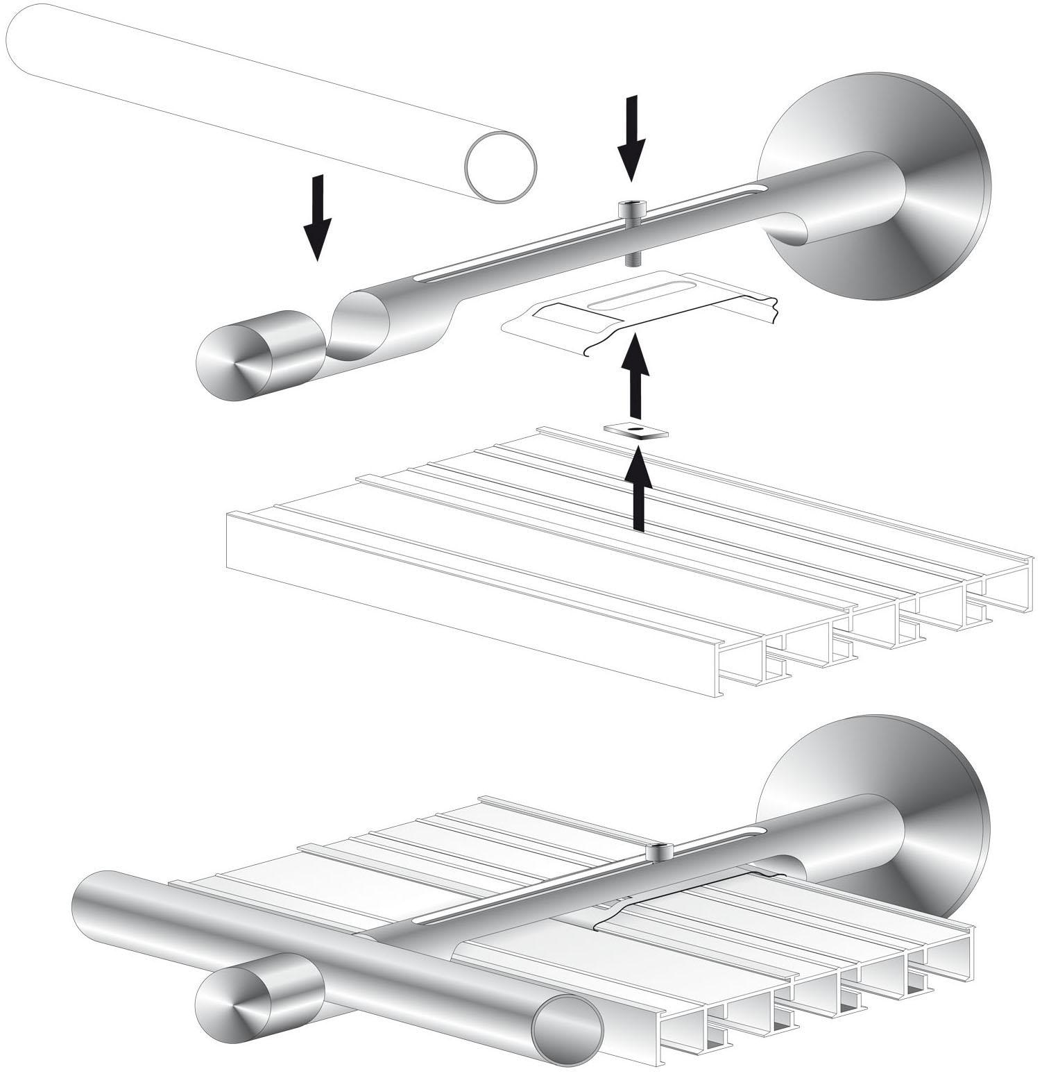 Liedeco Kombiträger, (1 St.), für Flächenvorhangschiene und Gardinenstangen Ø 20 mm
