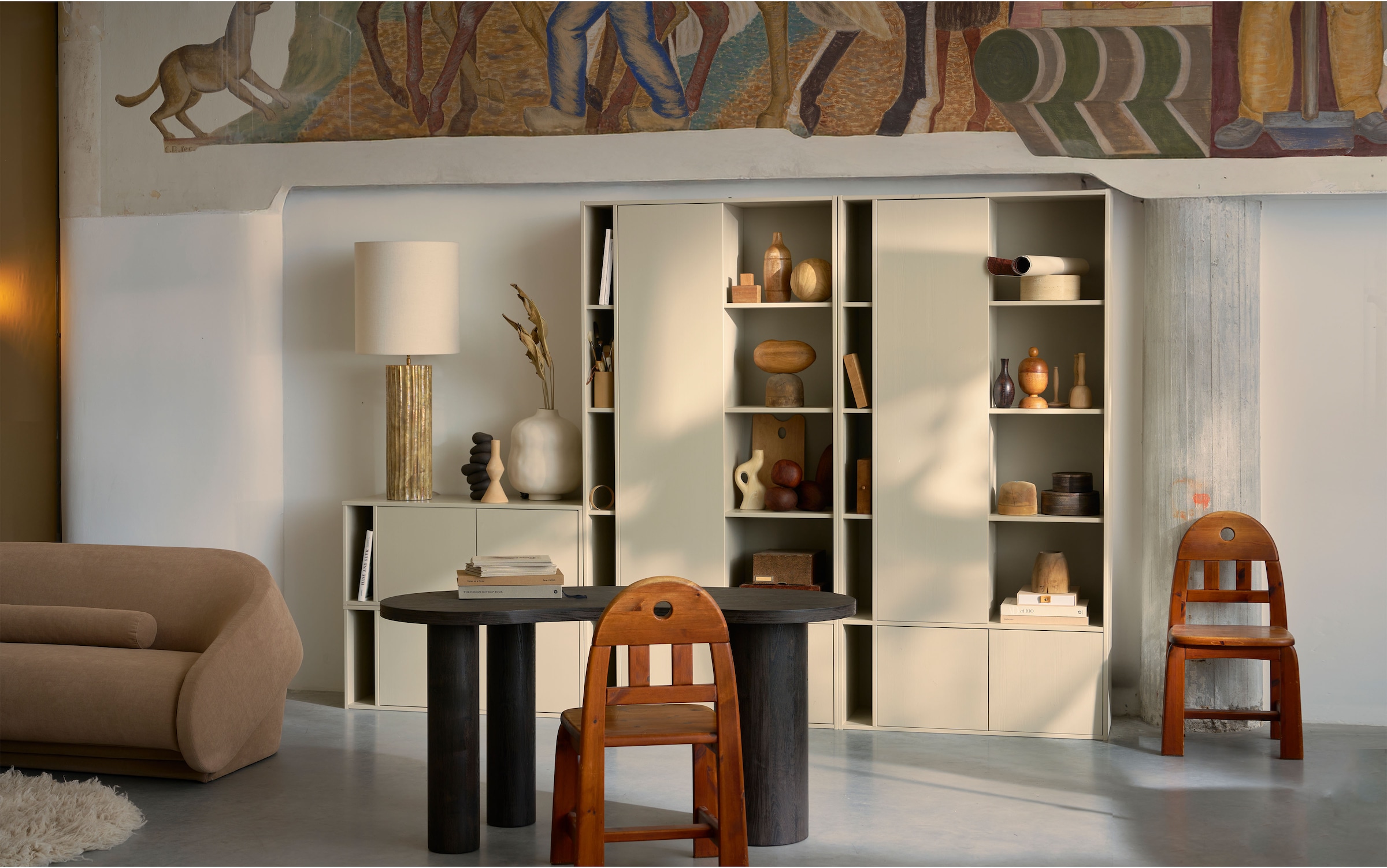 WOOOD Schuhbank »vtwonen SETTLE DOWN TV MEUBEL/BANKJE 108 CM GRENEN DUST [fsc]« Settle Down TV-Schrank/Bank aus FSC-Kiefer