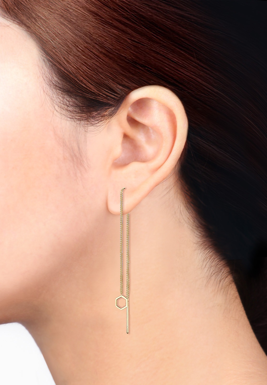 Elli Paar Ohrhänger »Ohrringe Hexagon Geo Minimal 925 Sterling Silber«