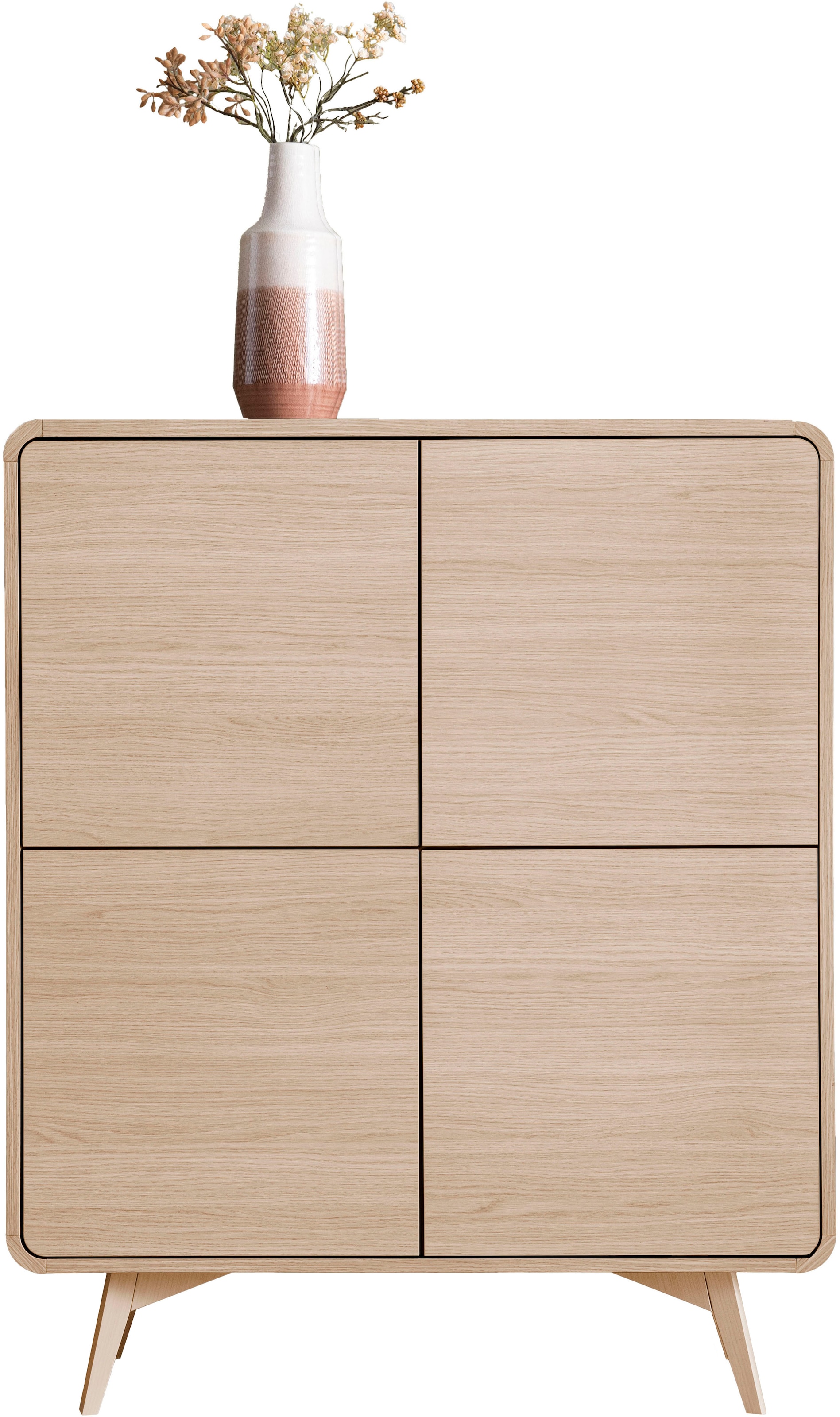 Home affaire Highboard »Torsby, moderner Schrank, Stauraumelement in Eiche Natur, 108 cm breit« abgerundete Ecken, ausreichend Stauraum, vielseitig einsetzbar