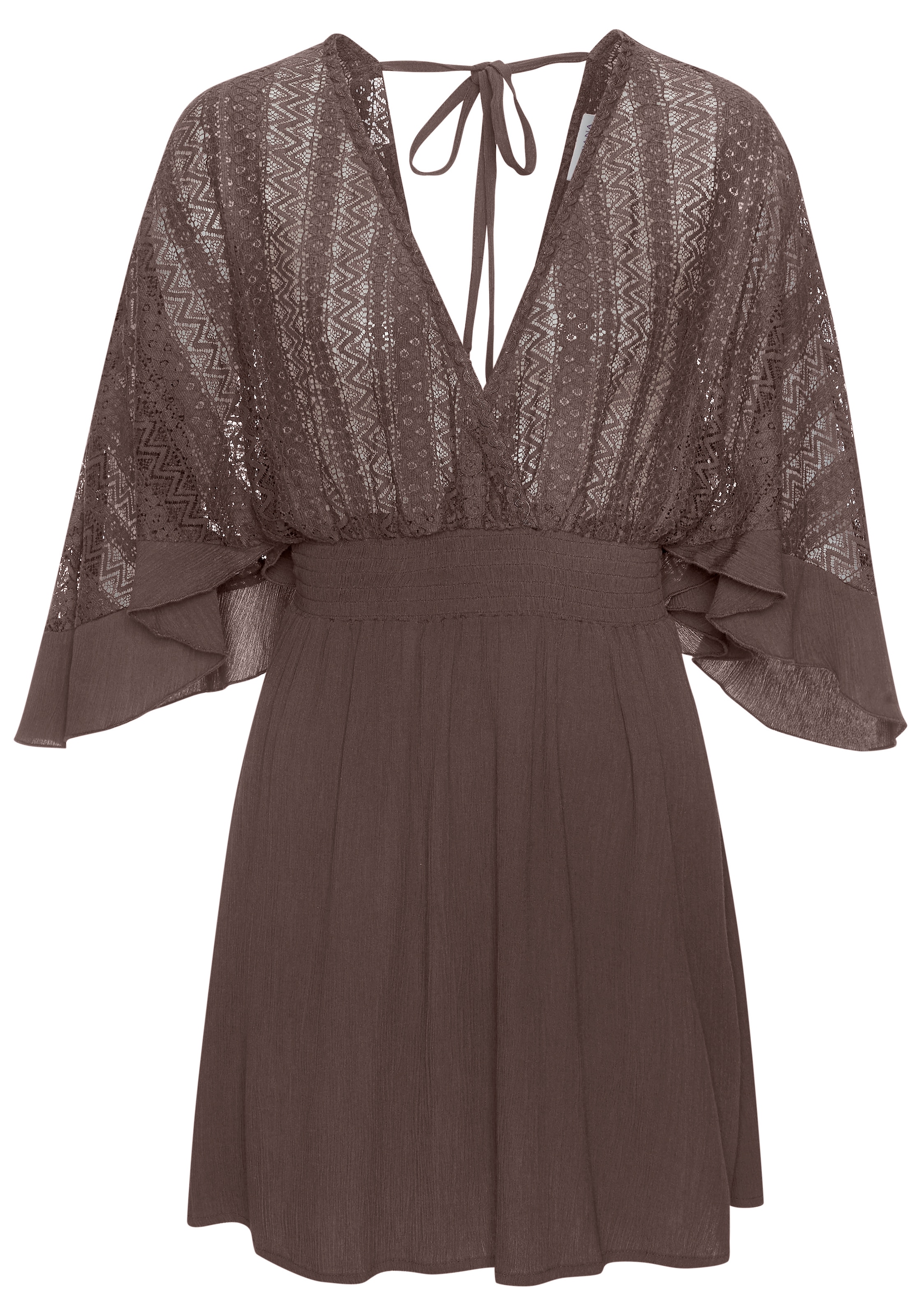 LASCANA Tunikakleid mit weiten Ärmeln, aus Spitze, Blusenkleid, Strandmode