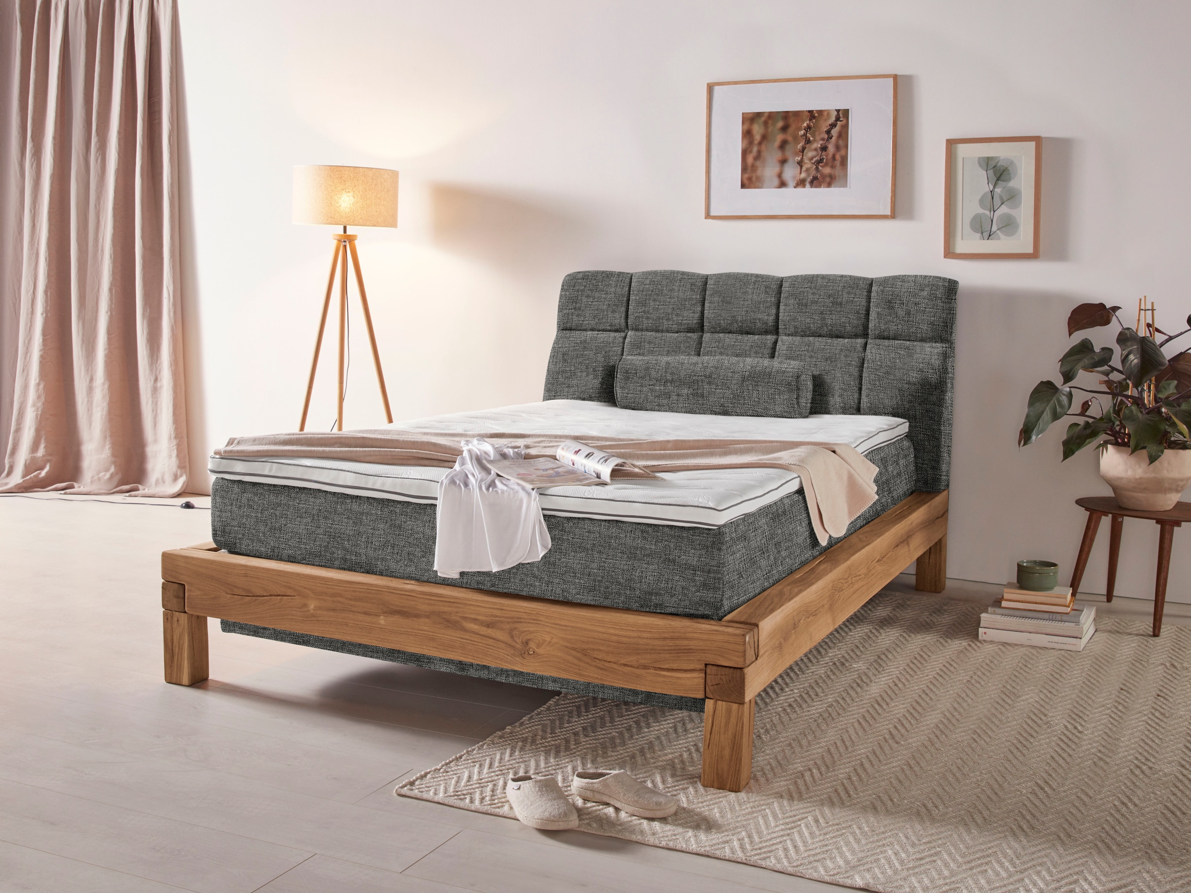 Boxspringbett »Villads«, Liegefläche: 140/200 cm, aus Balkeneiche,...