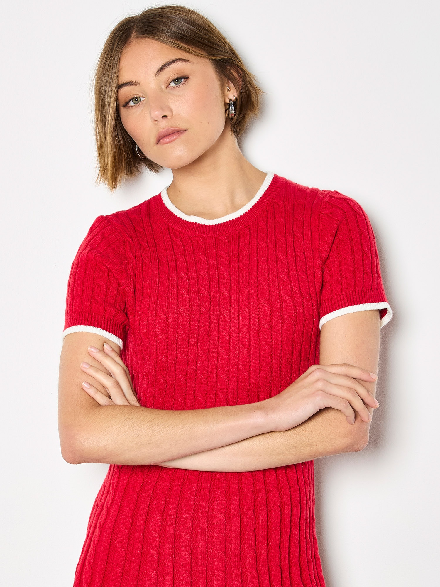 Apricot Minikleid »Minikleid« mit Zopfmuster