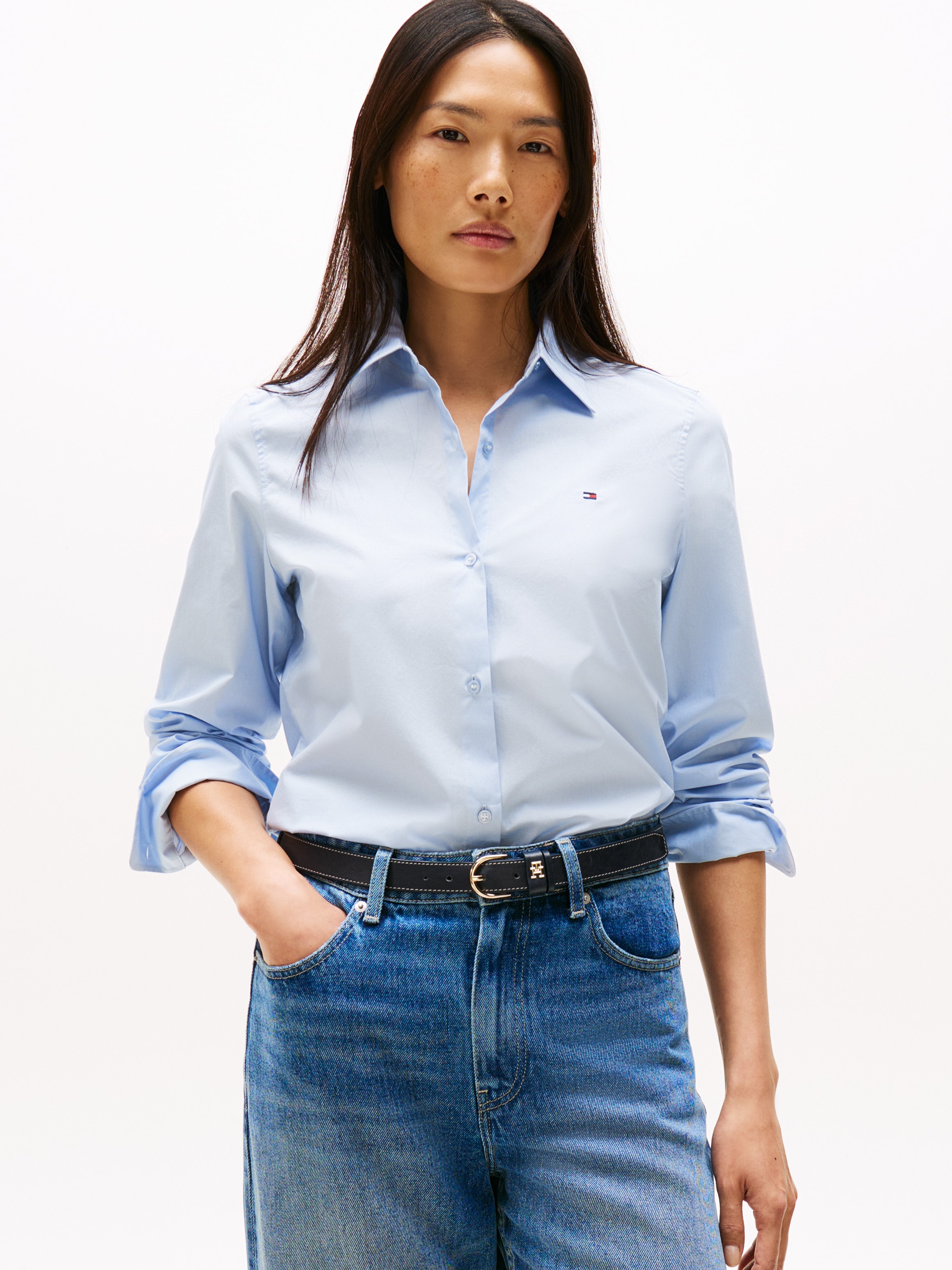 Tommy Hilfiger Hemdbluse »ESS POPLIN REGULAR SHIRT« Langarm, Regular Fit