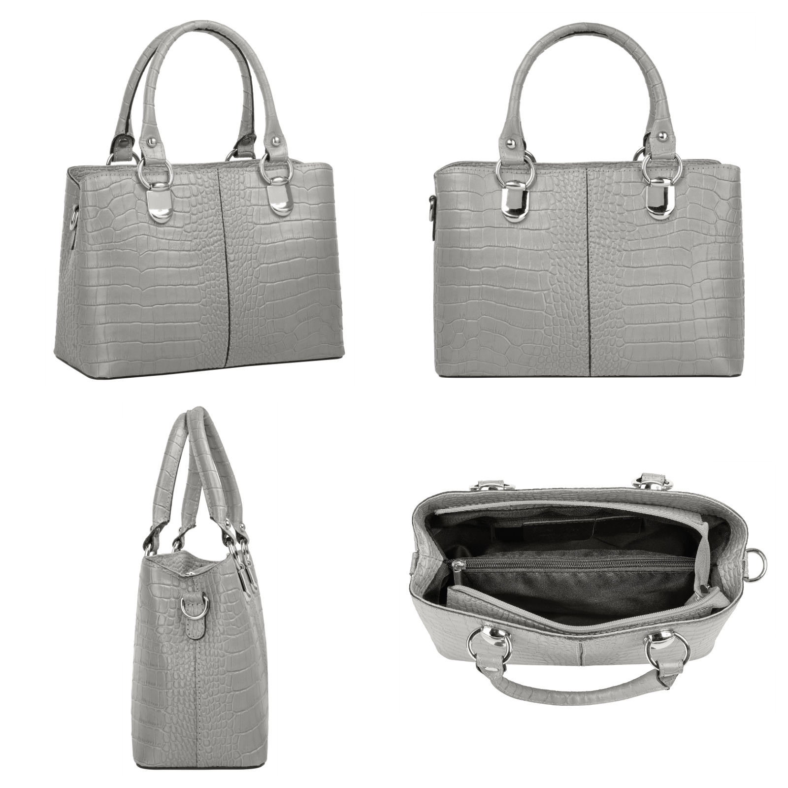 Cluty Umhängetasche, echt Leder, Made in Italy
