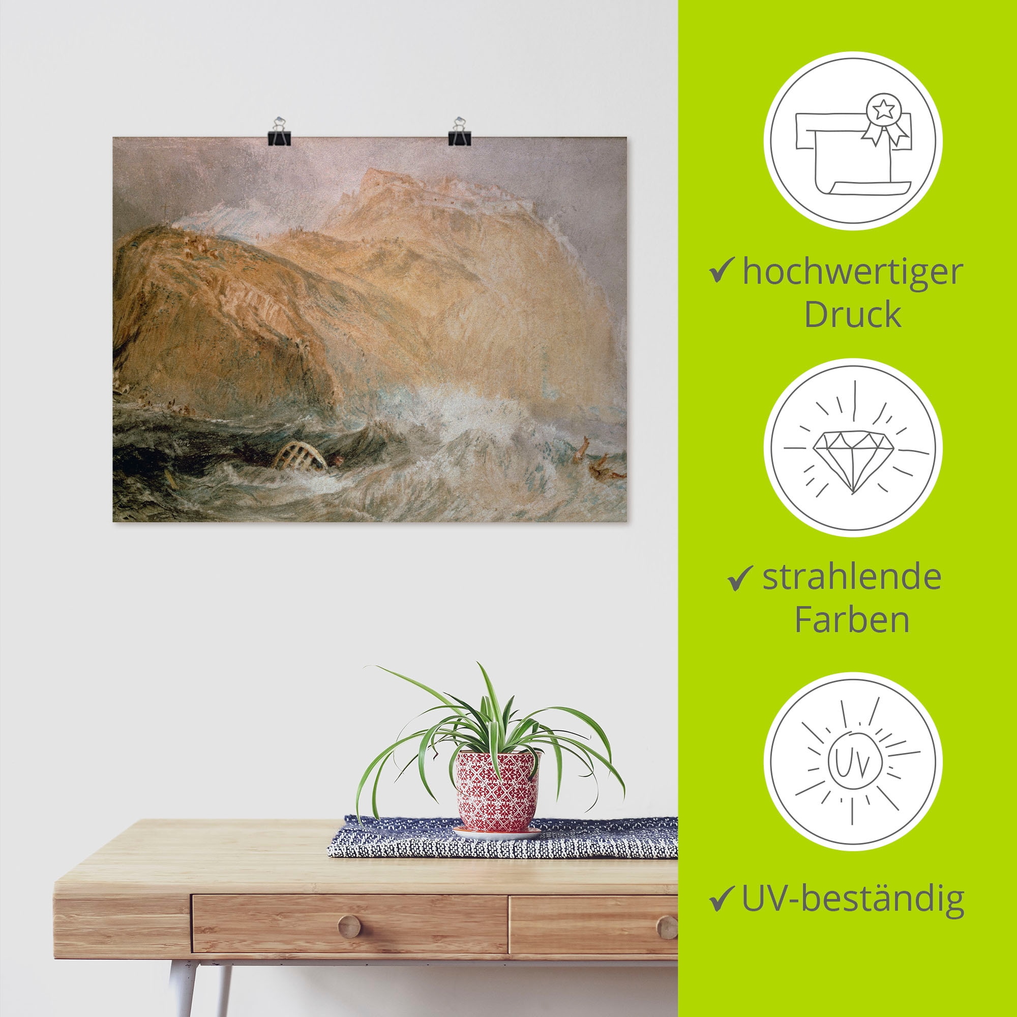 Artland Kunstdruck »Das Tintagel Castle, Cornwall.«, Gewässer, (1 St.), als Leinwandbild, Wandaufkleber oder Poster in versch. Größen