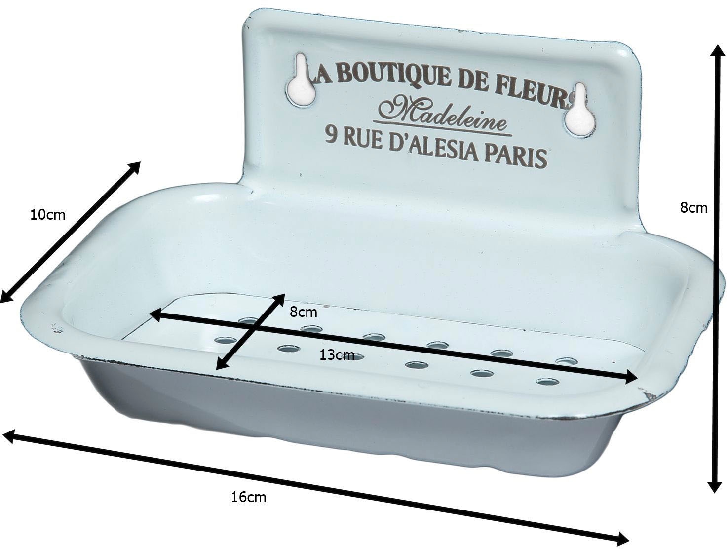 Ambiente Haus Dekoschale »Seifenteller aus Emaille in Antikweiß«