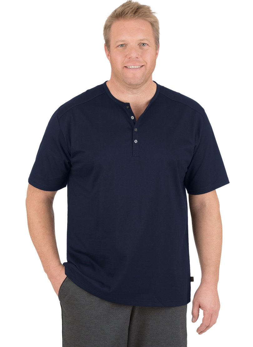 Trigema T-Shirt »TRIGEMA T-Shirt mit Knopfleiste DELUXE Baumwolle«, (1 tlg.)