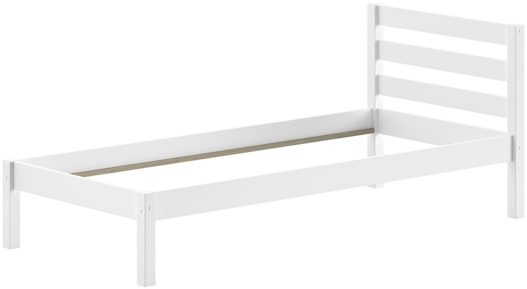 Vipack Massivholzbett »Pino, universell einsetzbar, gradliniges Design, Made in Europe« B: 211 x H: 84,4 x T: 97,5 cm, Liegefläche 90/200 cm, stabil gebaut,  Kiefer massiv, wahlweise in Natur oder Weiß lackiert erhältlich