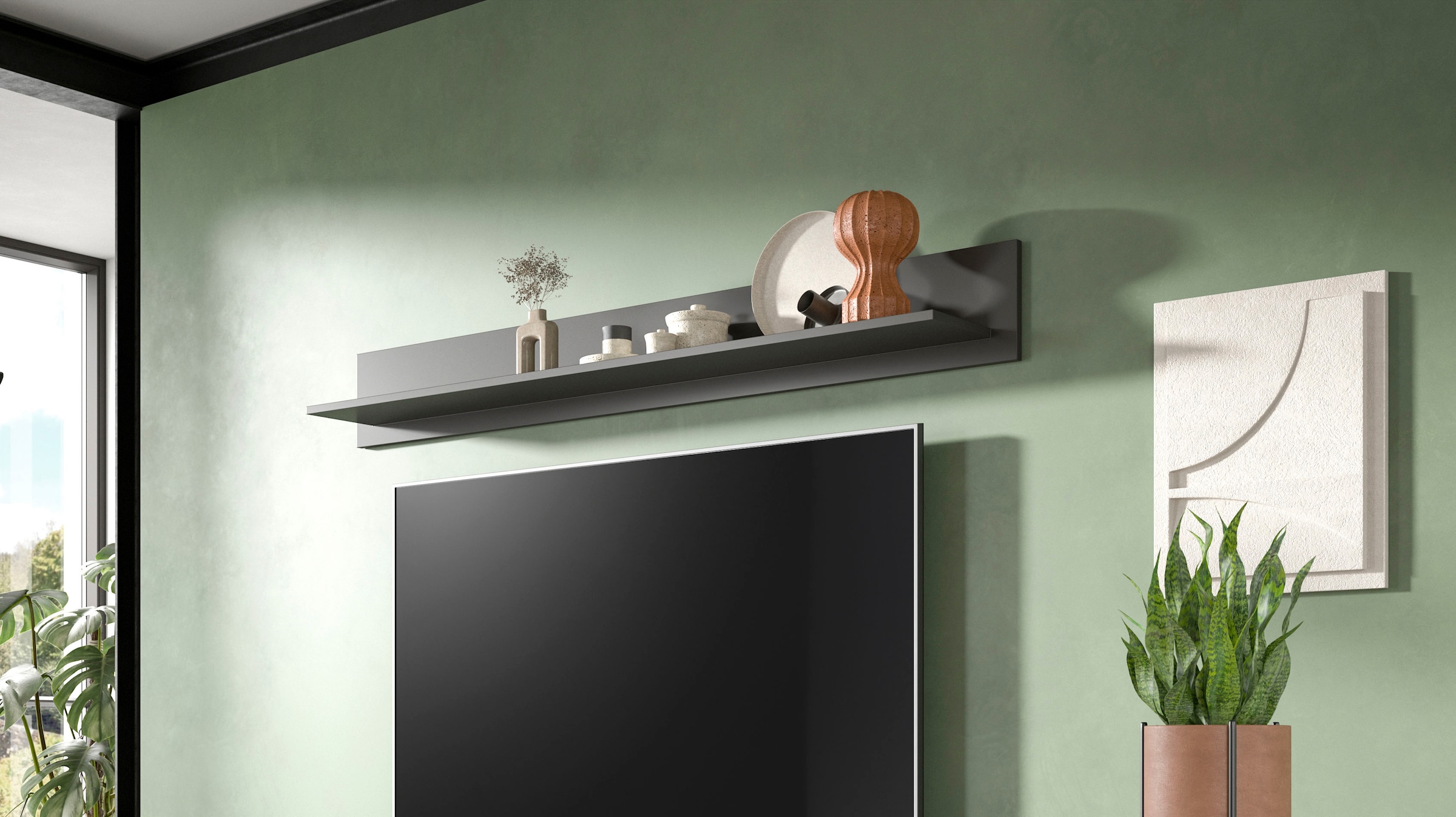 Home affaire Wandboard »RHOMBUS, Breite 160 cm« 1 Stk. tlg. Wandregal, Wandboard, Wohnzimer, Esszimmer