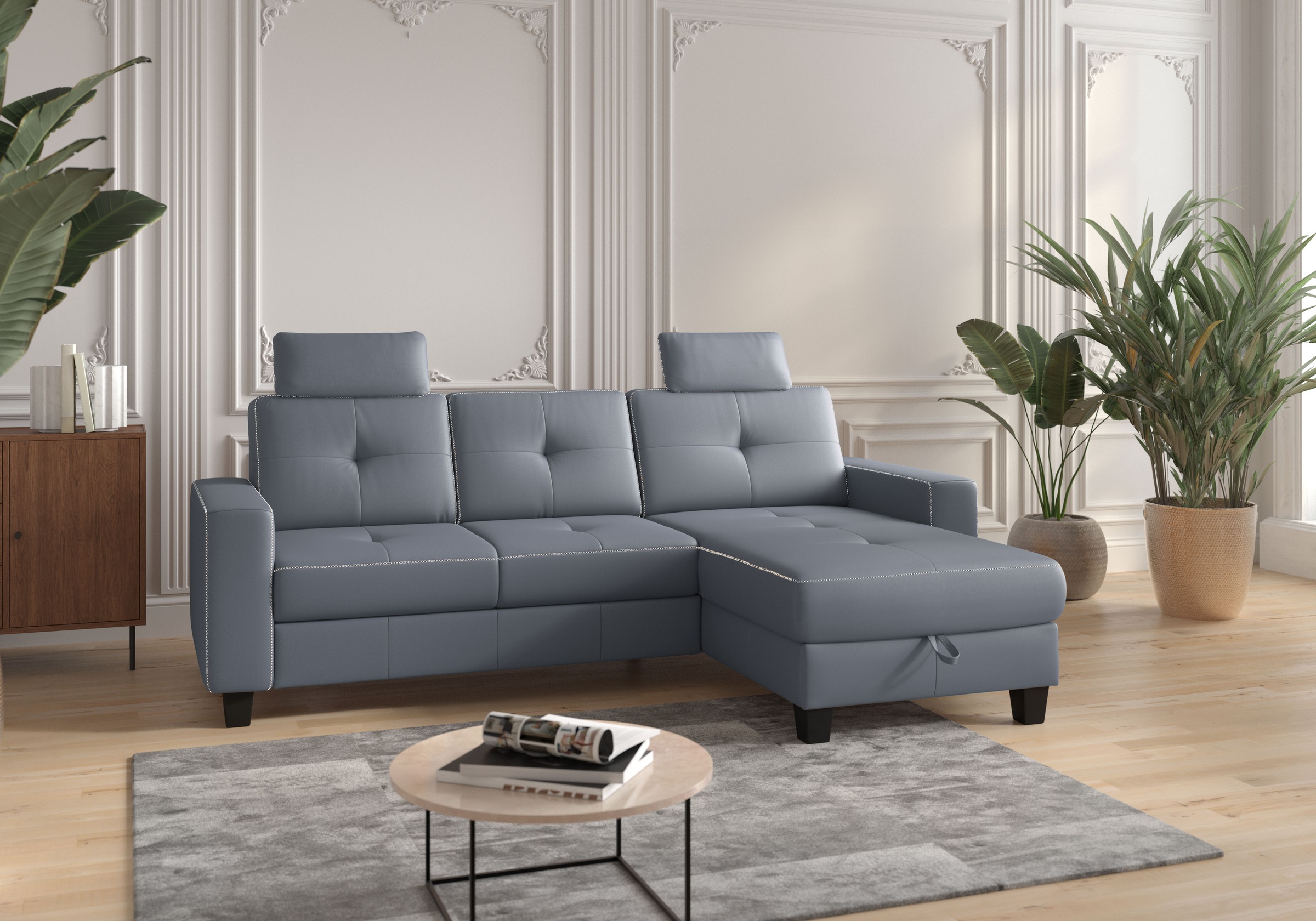 Places of Style Ecksofa »Varese«, wahlweise mit Bettfunktion und Bettkasten