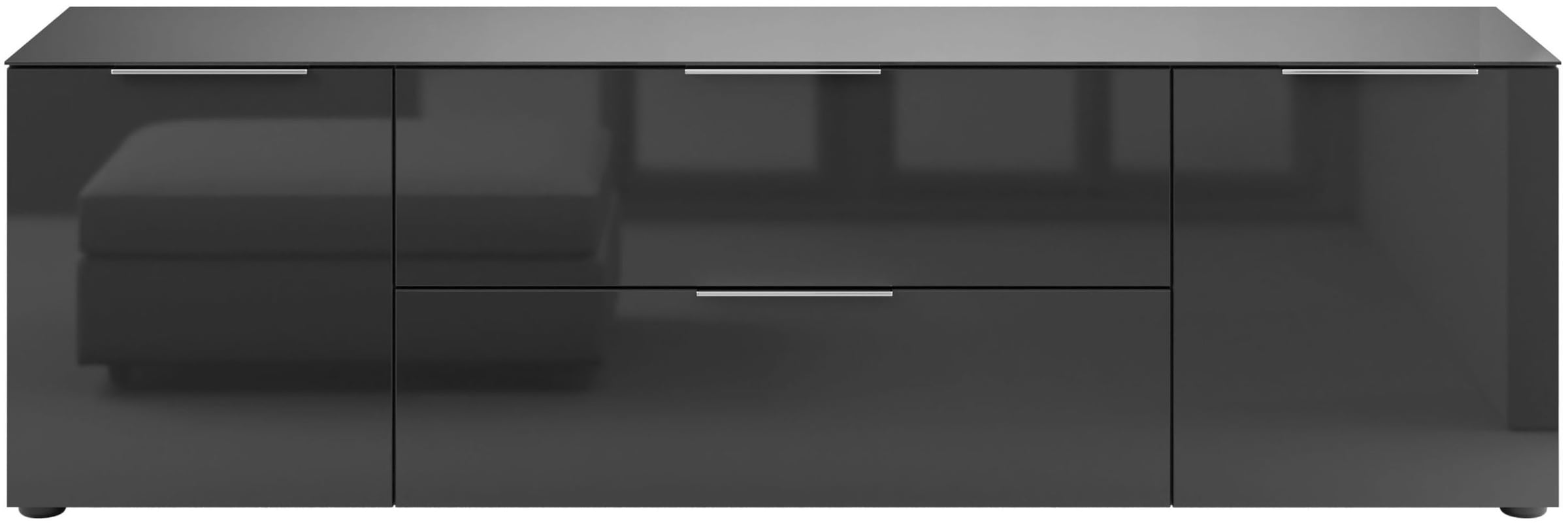 Manjana Möbel Lowboard »Lowboard mit Chrom oder Schwarz matten Metallgriffen«