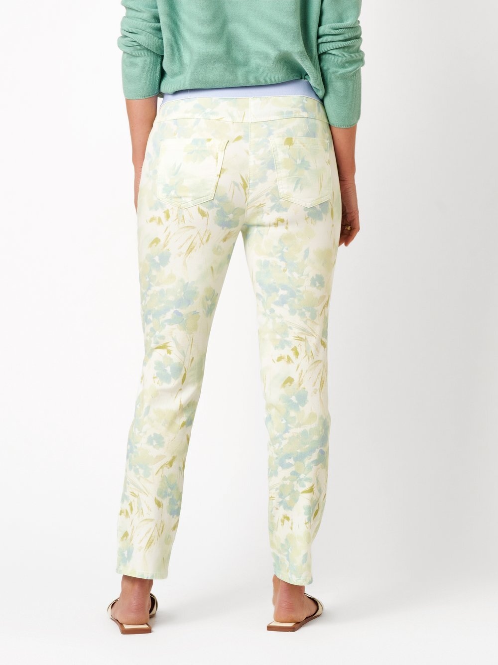 Relaxed Stretch-Hose »Alice Slim 7/8«  mit kreativem Blumenmuster