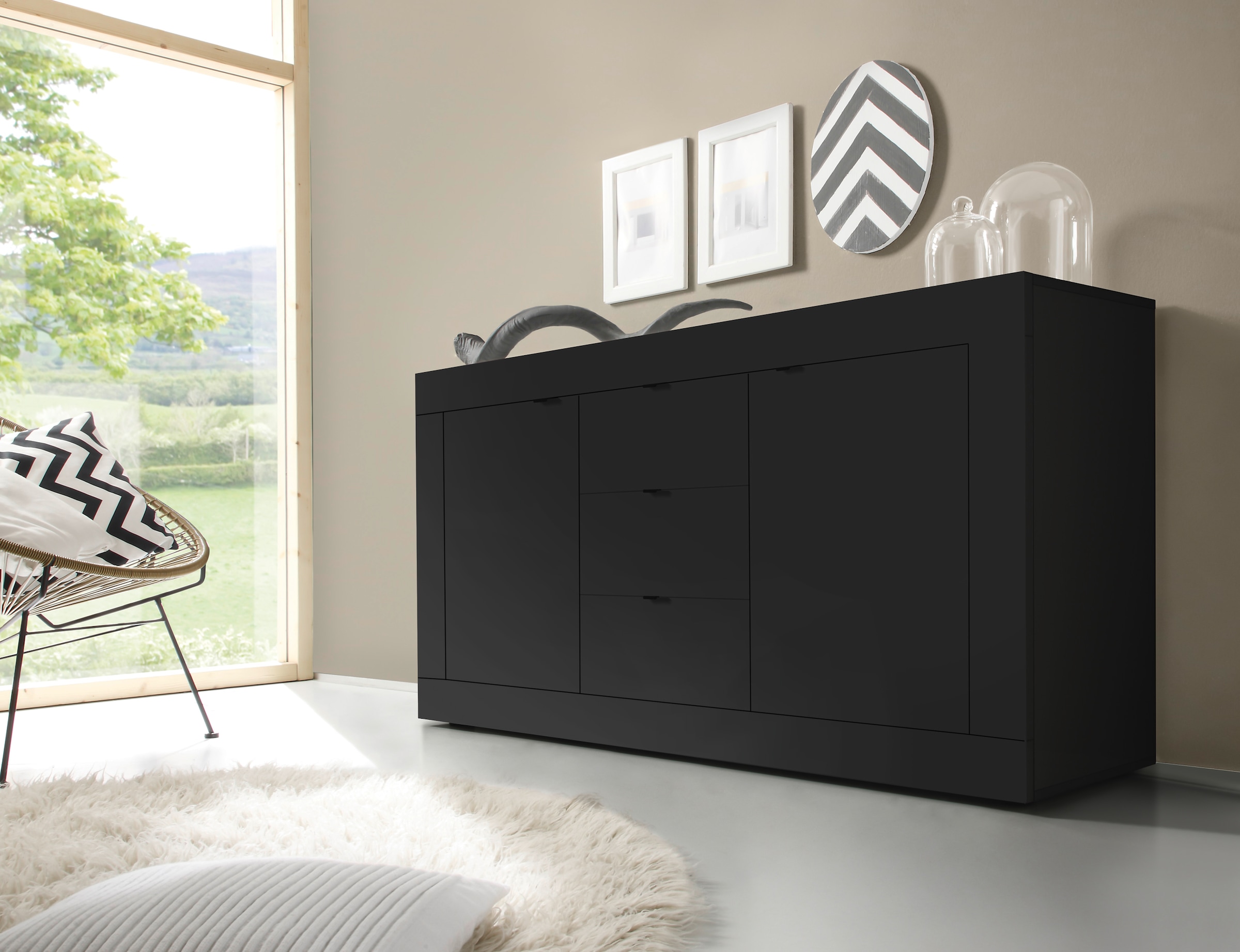 INOSIGN Sideboard »Basic«, Breite 160 cm, 2 Türen 3 Schubkästen