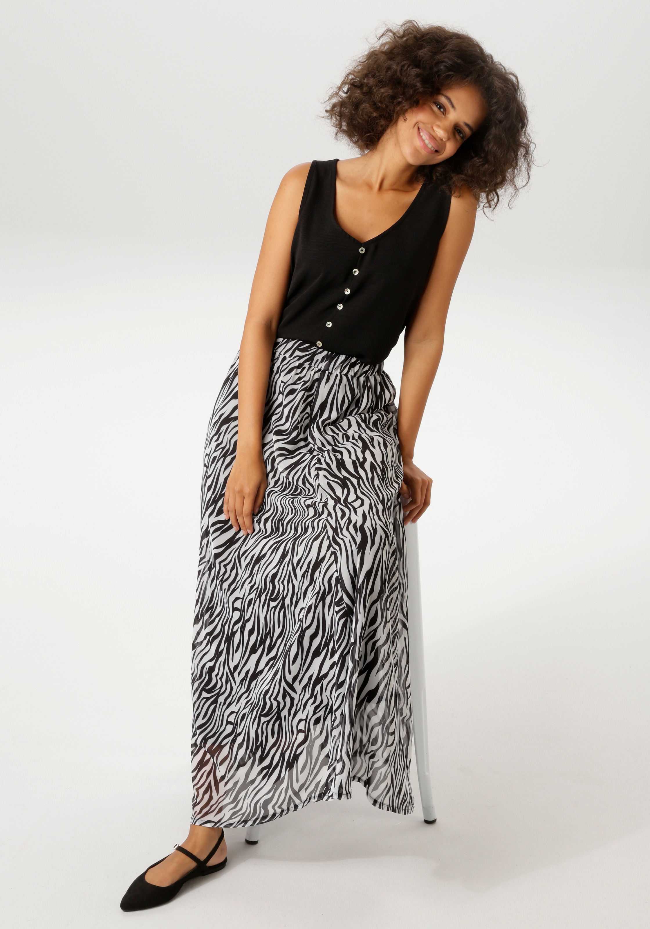 Aniston CASUAL Blusentop in Leinen-Optik - NEUE KOLLEKTION