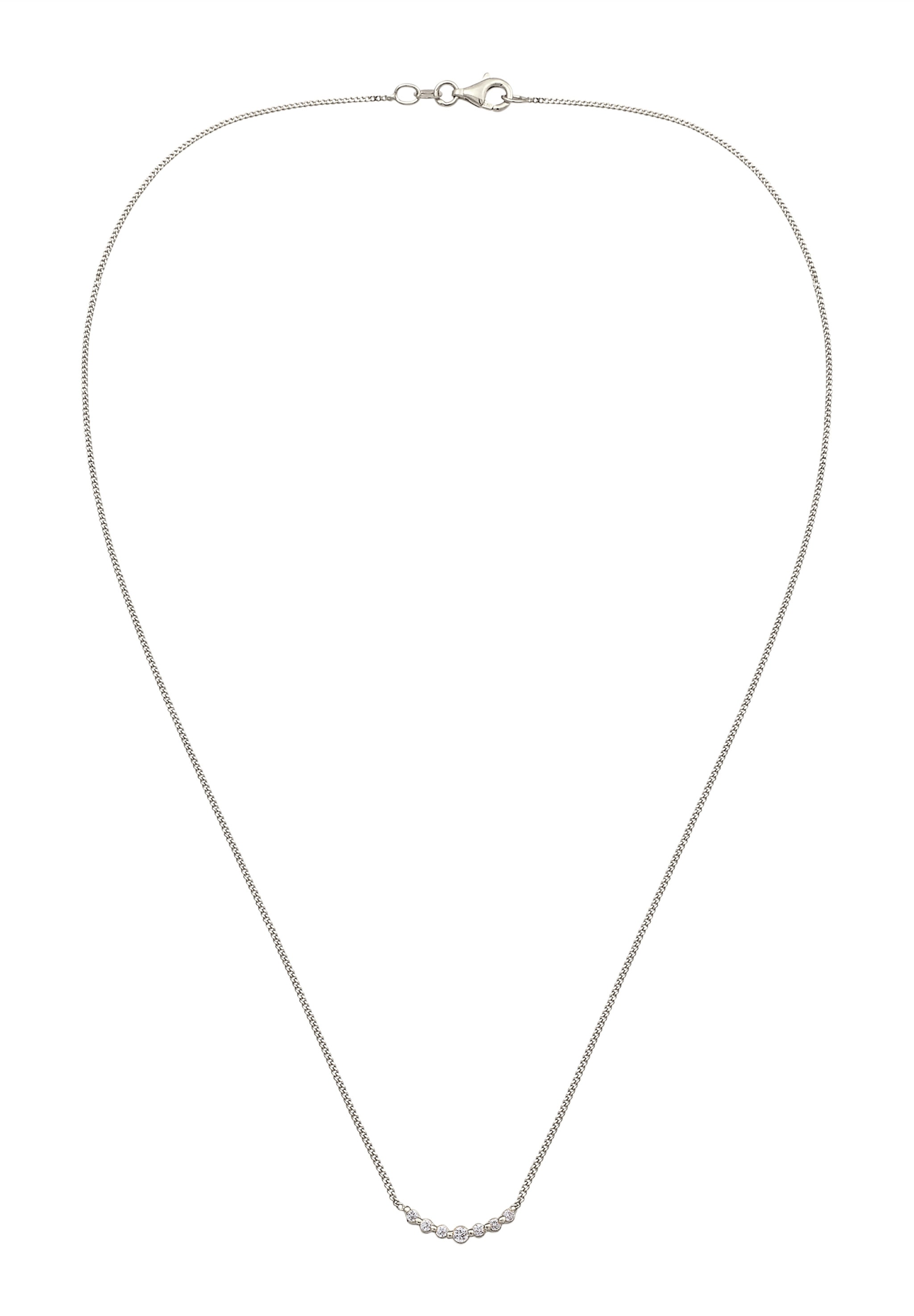 Elli DIAMONDS Silberkette »Halskette Laborgezüchtete Diamanten Weiß Brillantschliff (0.035 ct) 925 Sterling Silber«