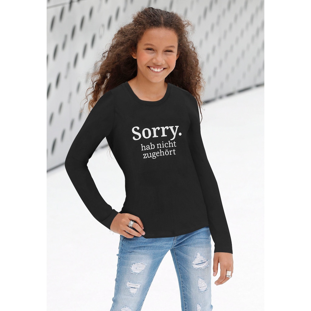 KIDSWORLD Langarmshirt »Sorry. hab nicht zugehört«