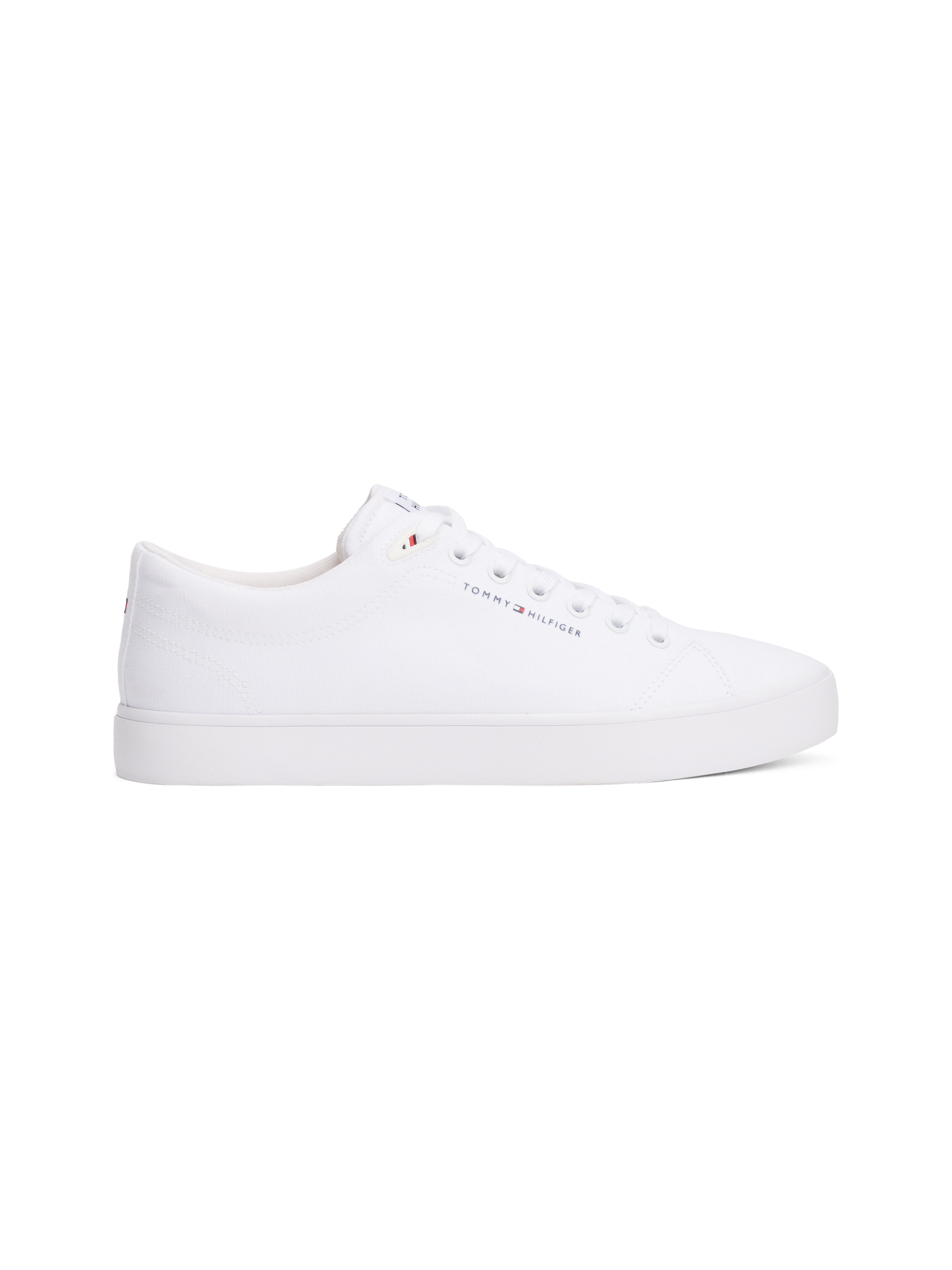 Tommy Hilfiger Sneaker »TH HI VULC LOW CORE CANVAS«, Freizeitschuh, Halbschuh, Schnürer mit weich gepolstertem Schaftrand