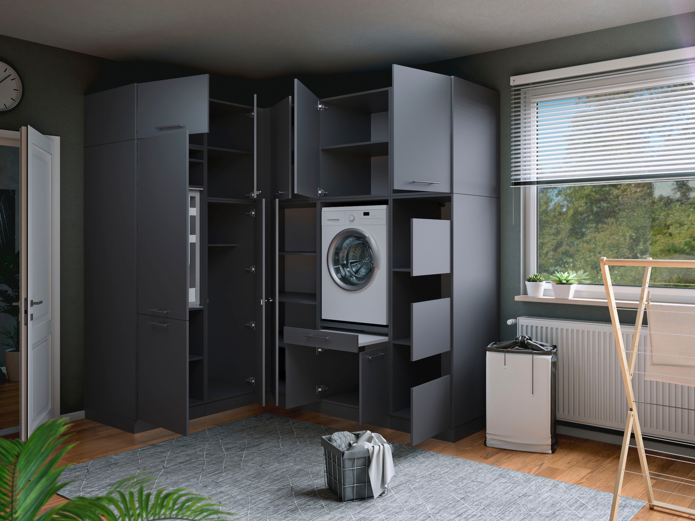 Laundreezy Mehrzweckschrank-Set »Laundreezy, 10-tlg. Mehrzweckschrank-Set B/H/T 218/238/68 cm« 10 Stk. tlg.