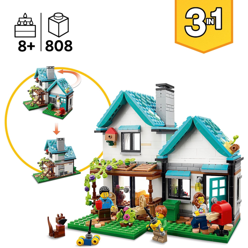 LEGO® Konstruktionsspielsteine »Gemütliches Haus (31139), LEGO® Creator 3in1«, (808 St.)