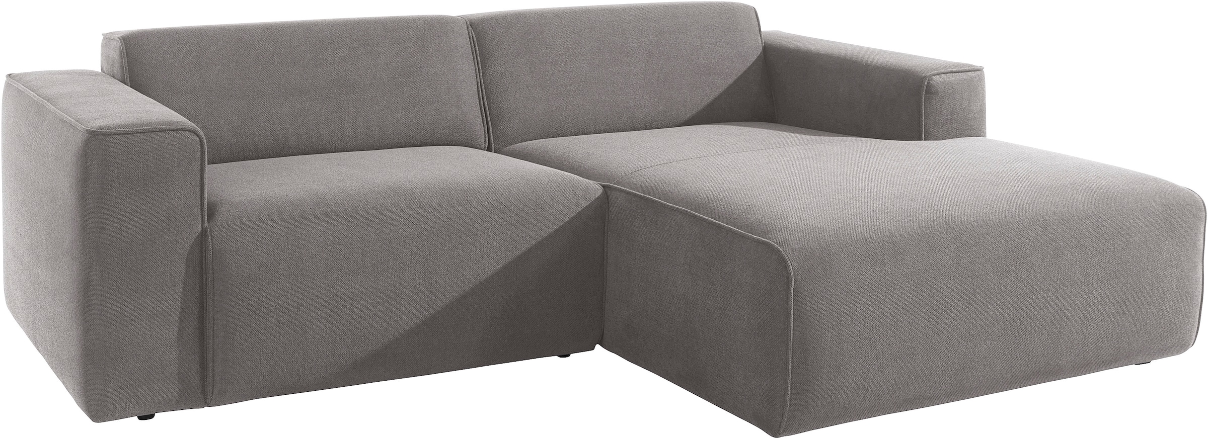 andas Ecksofa »Noord mit Kedernaht, Breite 234 cm«, Cord, Struktur, Webstoff, mit Wellenunterfederung, Massivholzrahmen