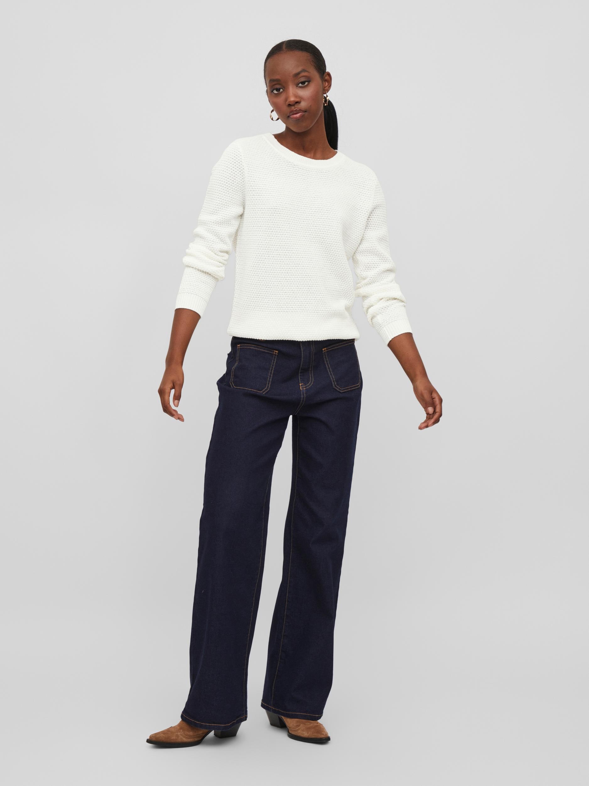 Vila Rundhalspullover »VIDALO O-NECK L/S KNIT TOP- NOOS«