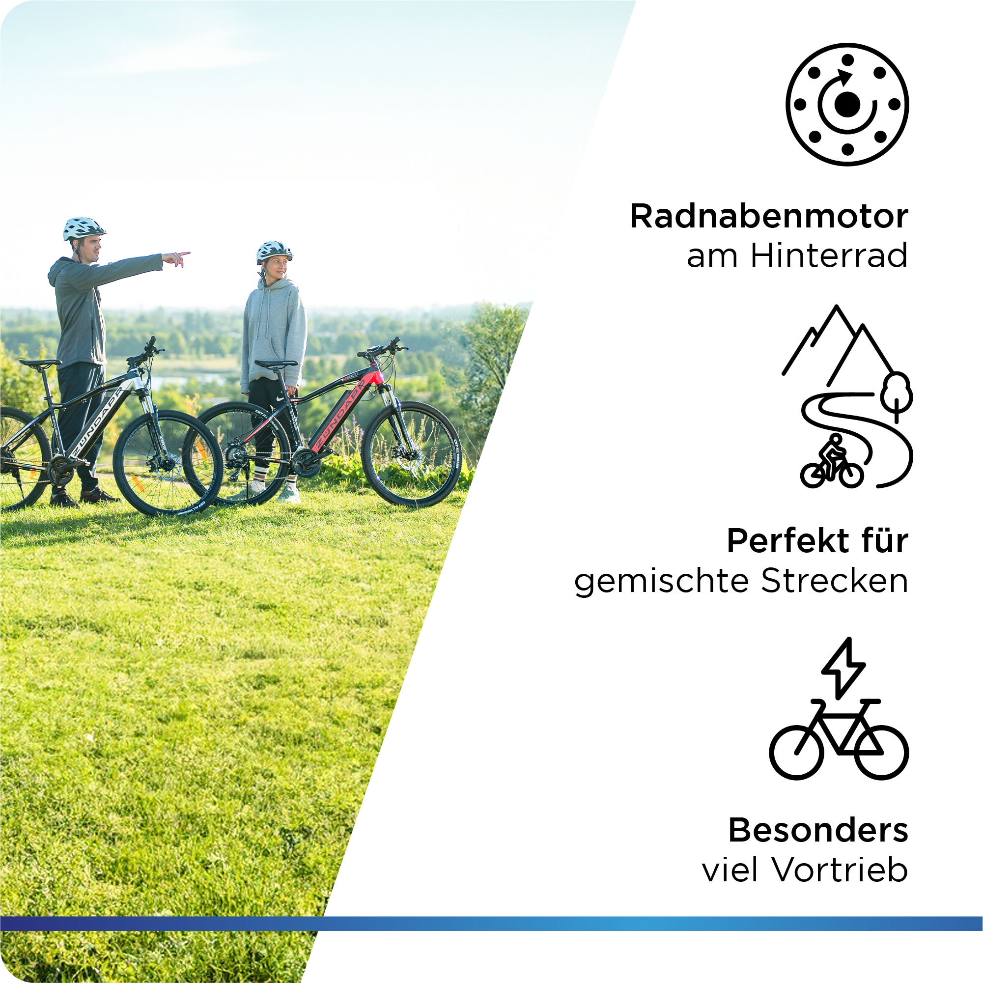 Zündapp E-Bike »Z801«, 21 Gang, Shimano, Tourney RD-TY300, Heckmotor 250 W, Pedelec, Elektrofahrrad für Damen u. Herren, MTB