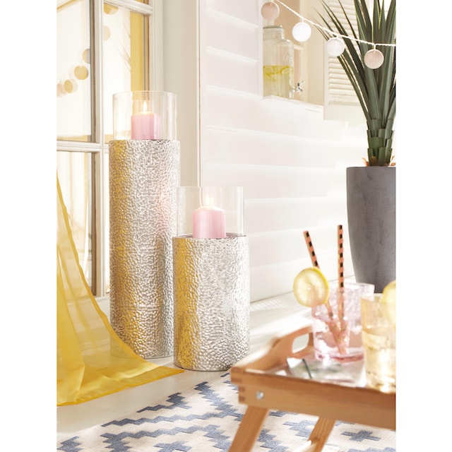Home affaire Windlicht, (1 St.), Bodenwindlicht, aus Metall, mit  Glaseinsatz, ideal für Stumpenkerzen kaufen online bei OTTO
