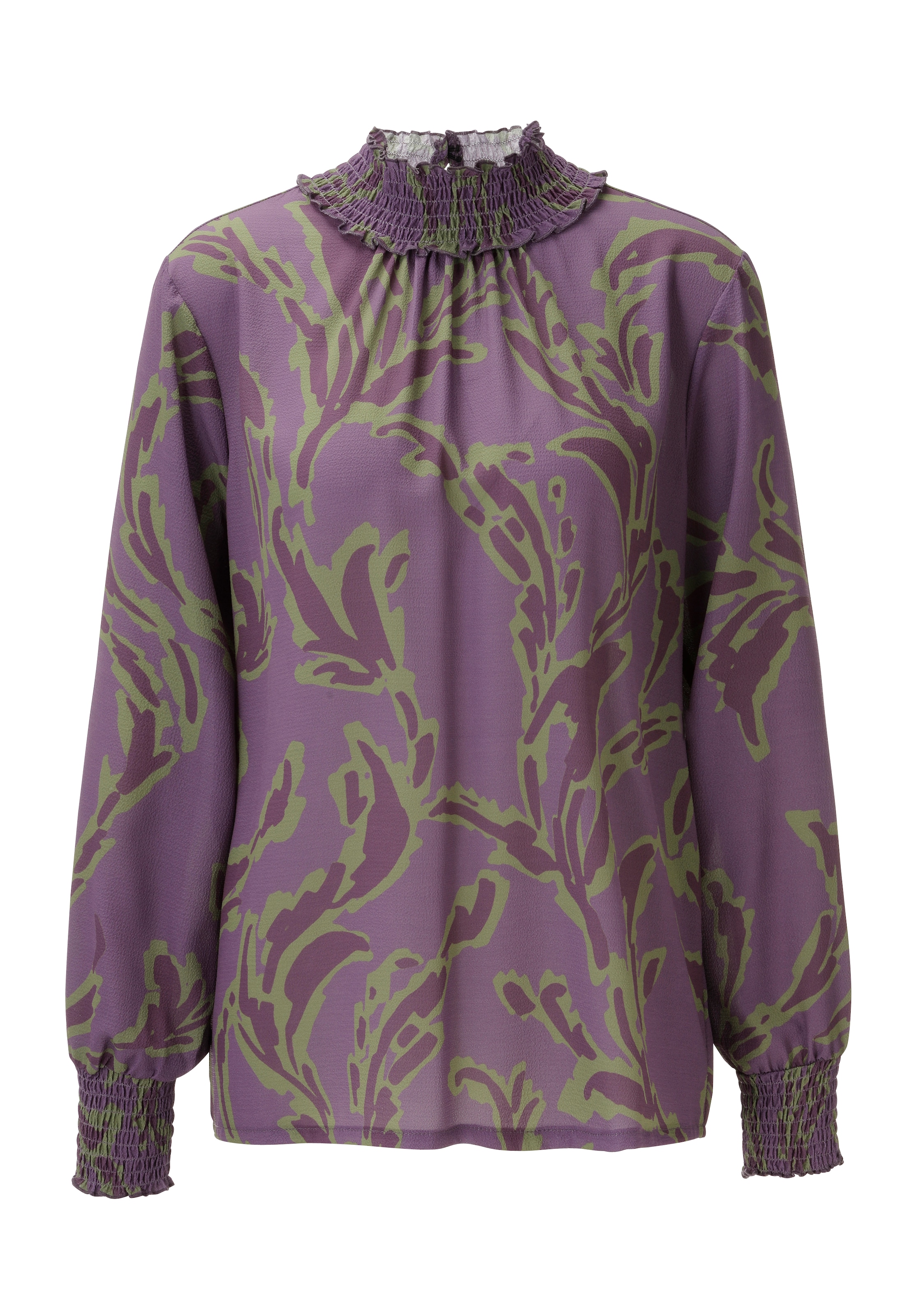 Aniston CASUAL Schlupfbluse mit großflächigen, grafischen Blättern bedruckt - NEUE KOLLEKTION