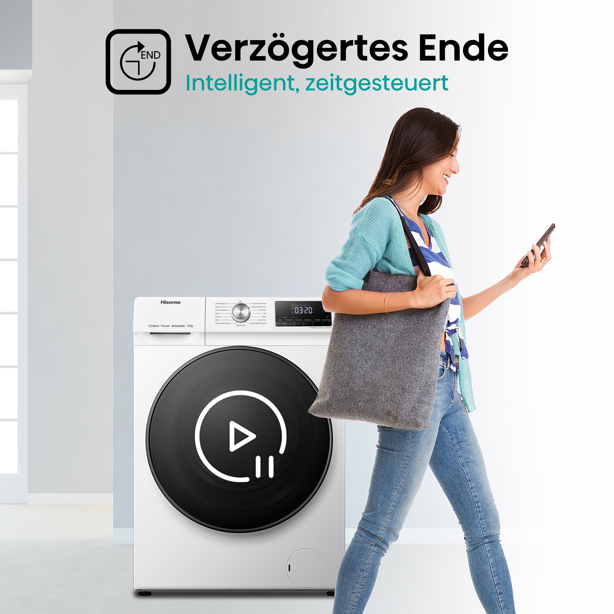 Hisense Waschmaschine WFQA1014EVJM »WFQA1014EVJM«, 10 kg, 1400 U/min
