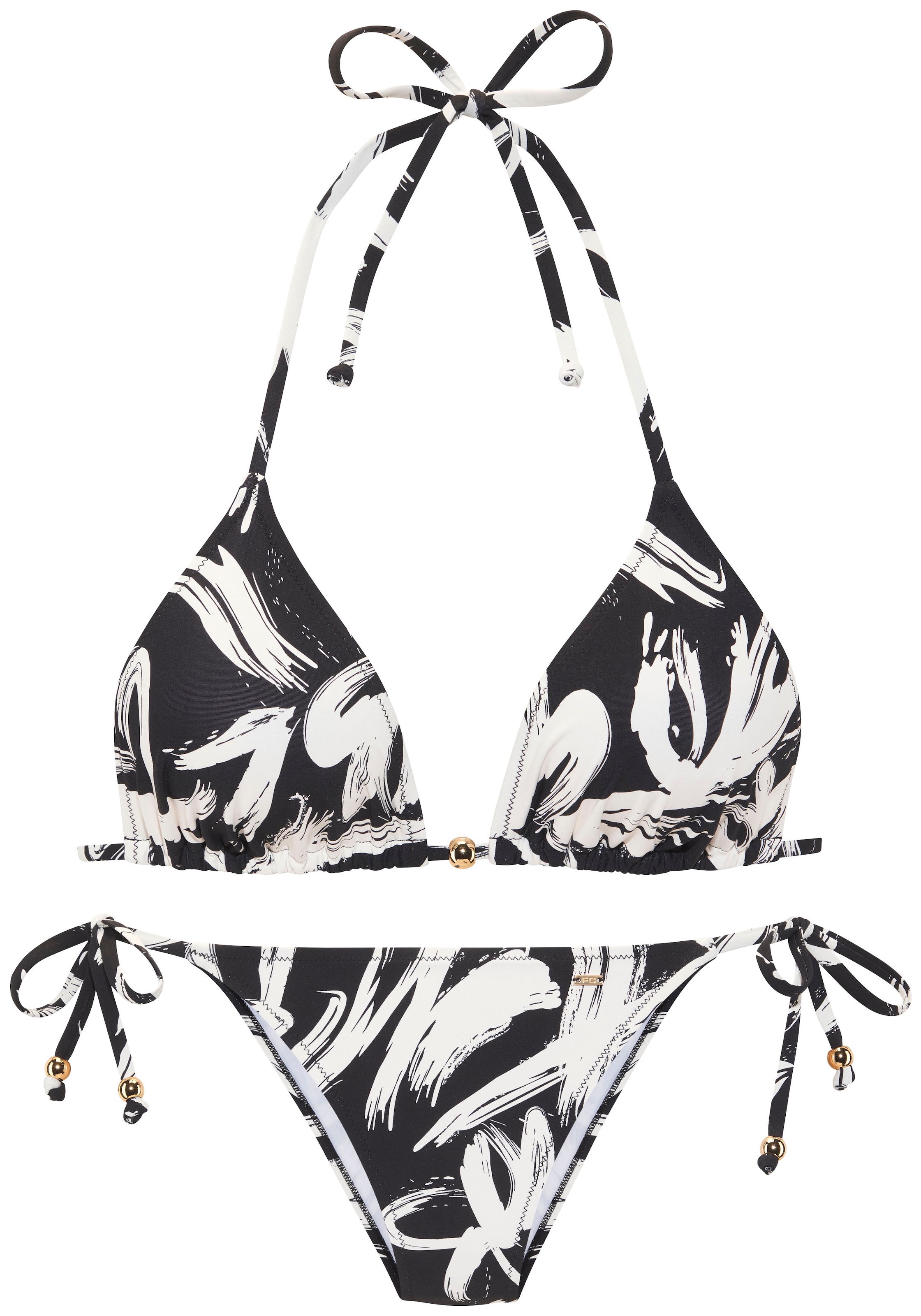 French Connection Triangel-Bikini mit modischem Allover-Print