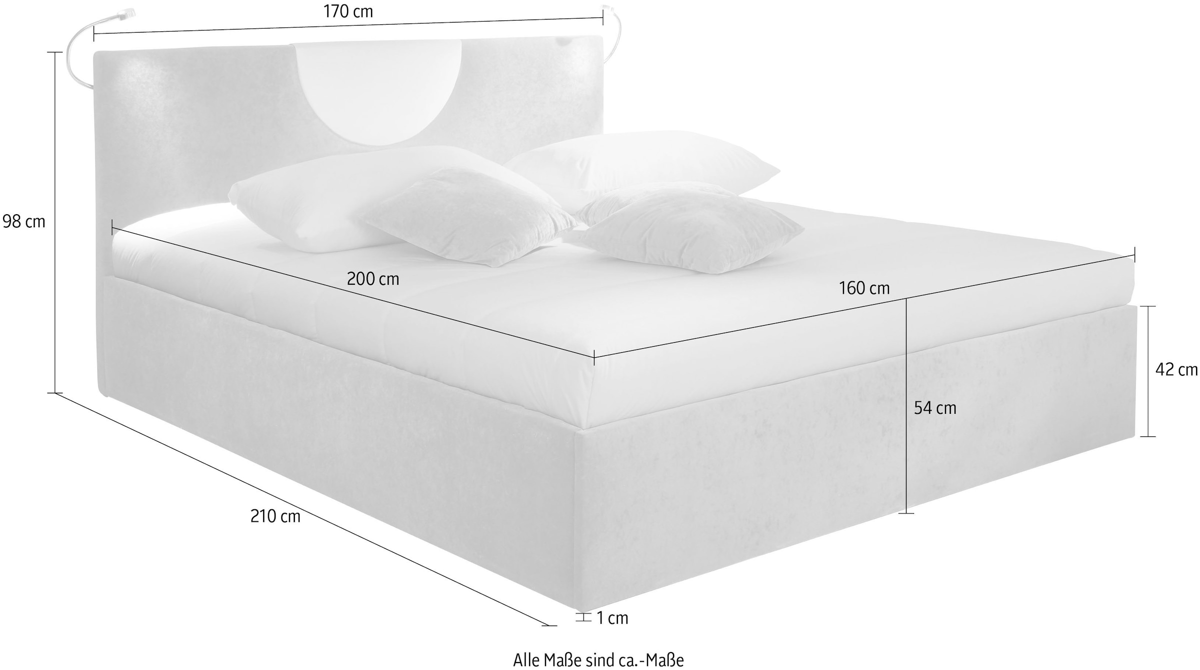 Westfalia Schlafkomfort Polsterbett »Pisa in verschiedenen Härtegraden und Größen« wahlweise mit oder ohne Bettkasten