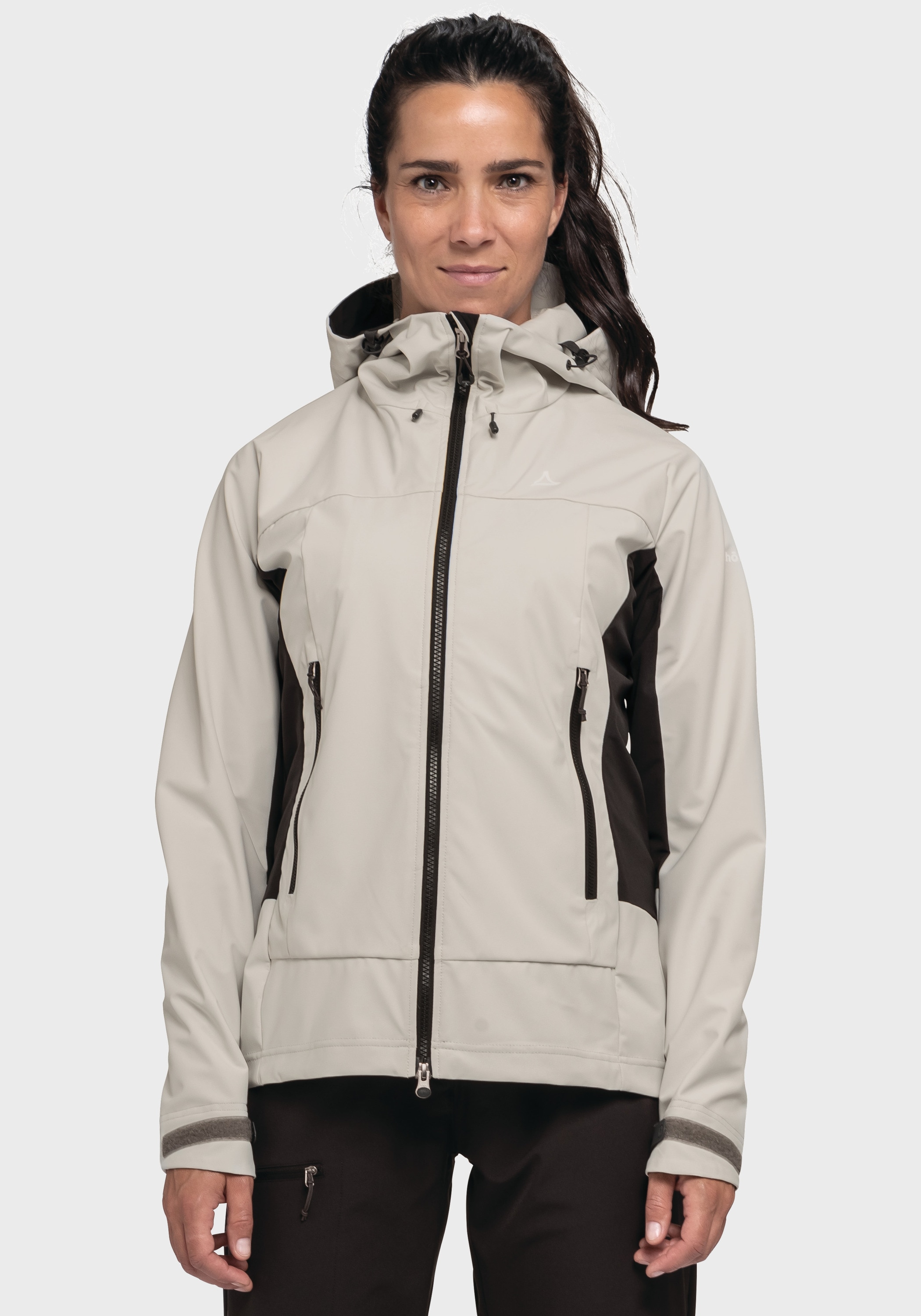 Schöffel Outdoorjacke »Mountain Softshell Jk Style Blaueis WMS«, mit Kapuze