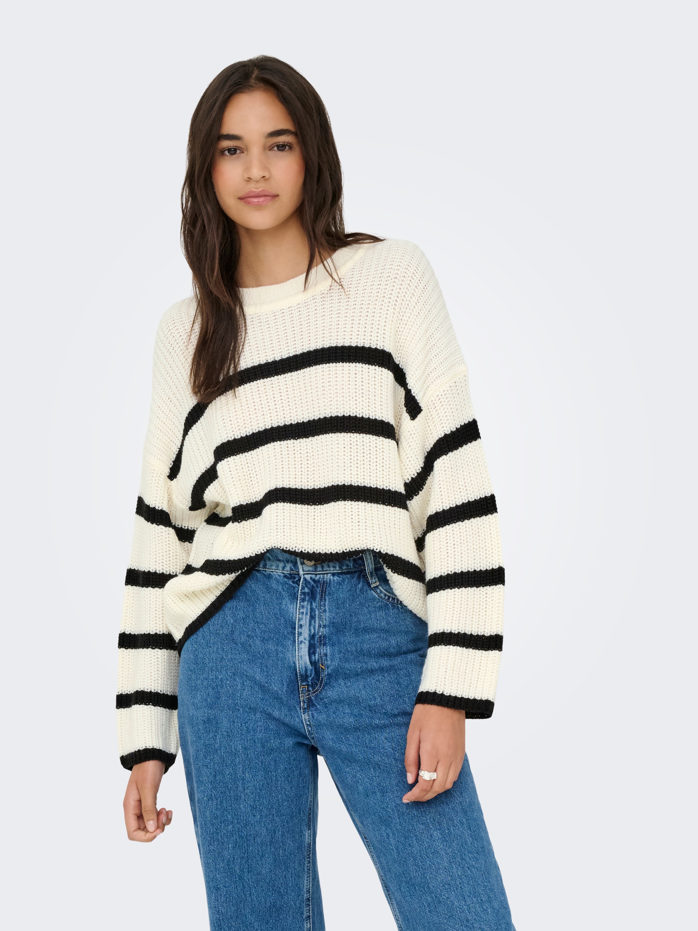 JDY Strickpullover »JDYJUSTY L/S STRIPE PULLOVER KNT NOOS«