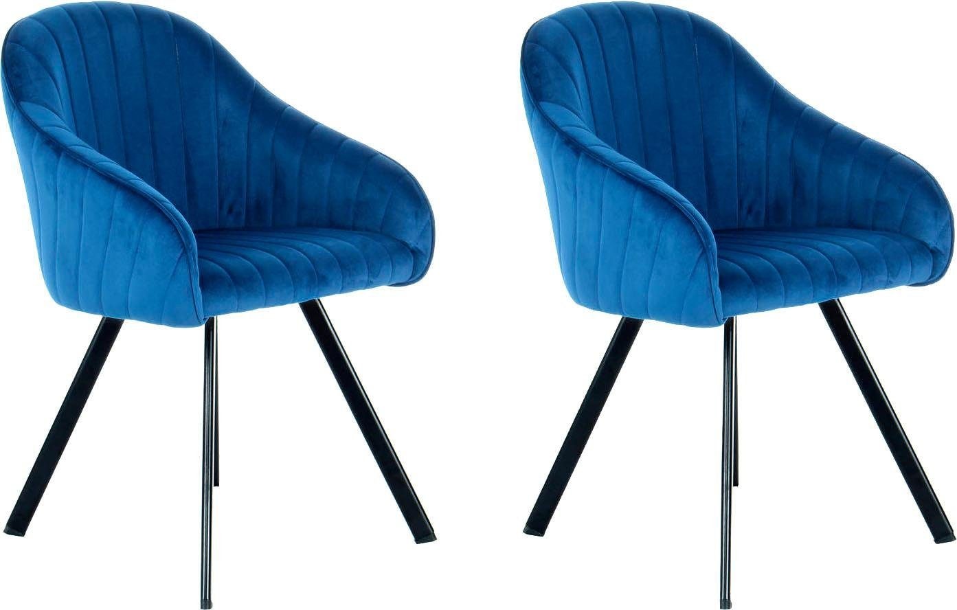 Kayoom Stuhl »Jodie 125 2er-Set in blau, Größe B/H/T: 56 cm x 86 cm x 59 cm