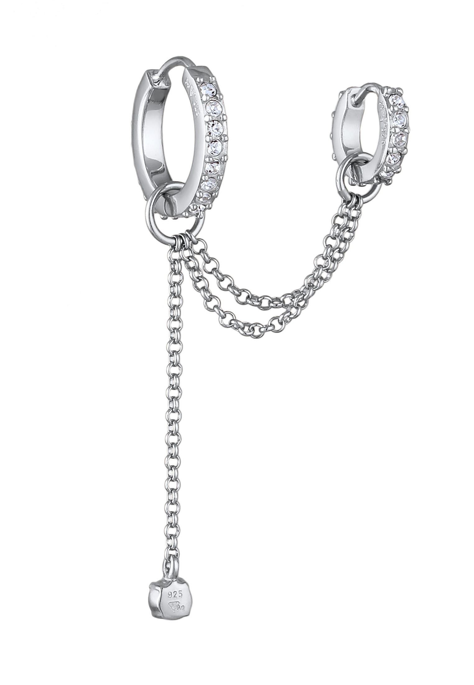 Elli Ohrklemme »Ohrringe Creolen Glas Kristalle 925 Sterling Silber (1tlg.)«