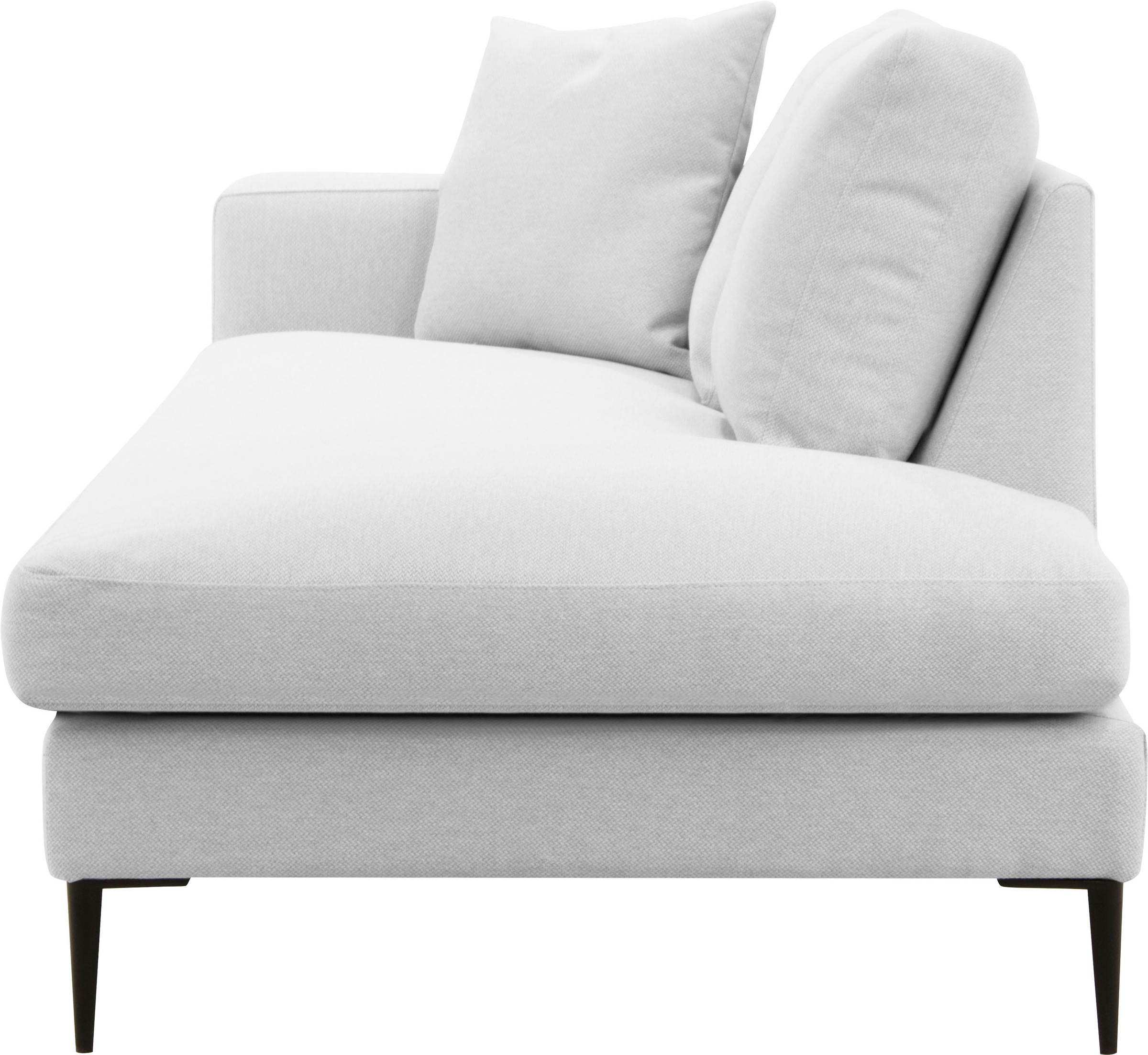 Leonique Recamiere »Cozy Chaiselongue, Maße B/T/H: 195/97/80 cm«, mit losen Kissen und Metallbeinen, Armlehne links oder rechts wählbar