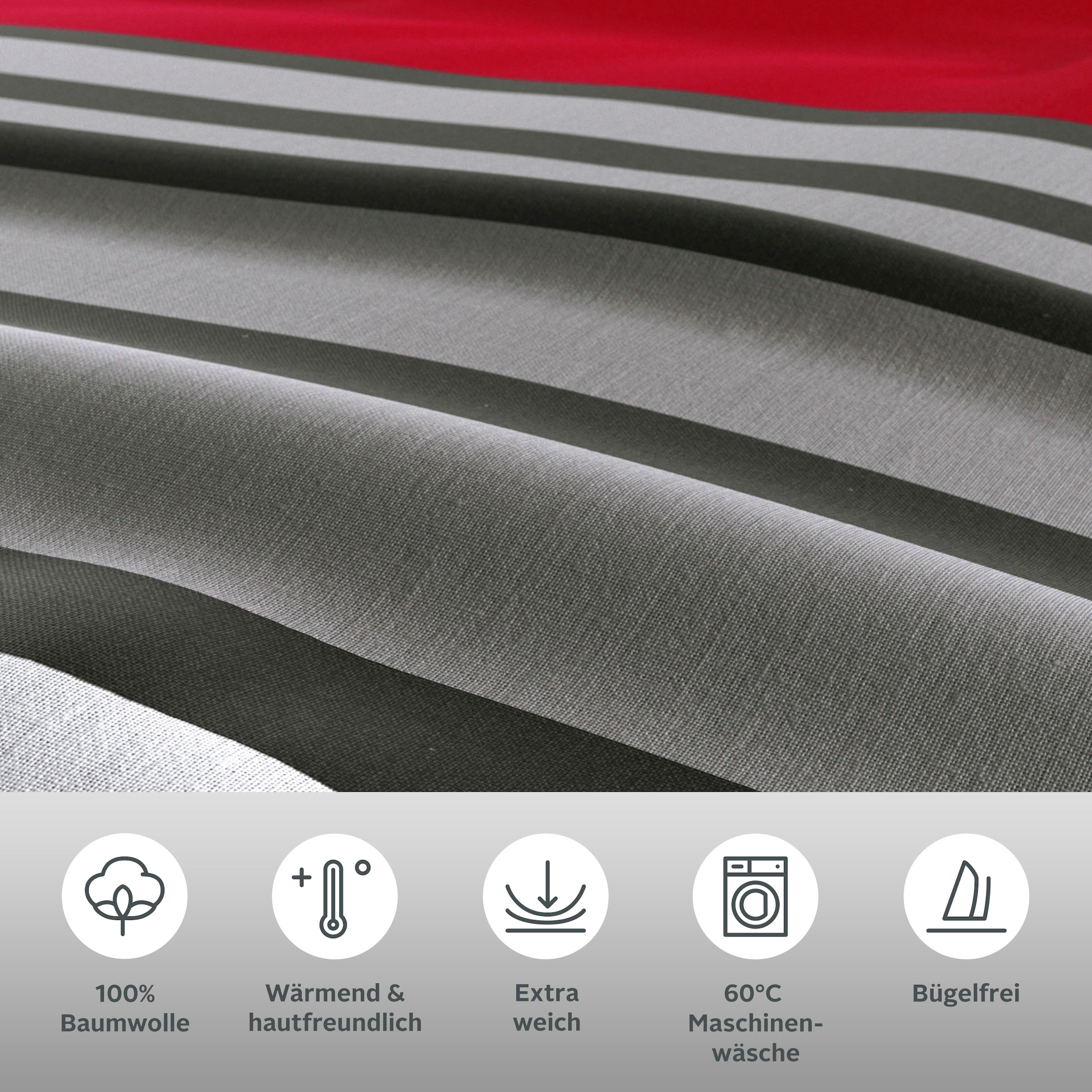 H.I.S Bettwäsche »Majoran« 2 gestreifte Bettwäsche in verschiedenen Qualitäten