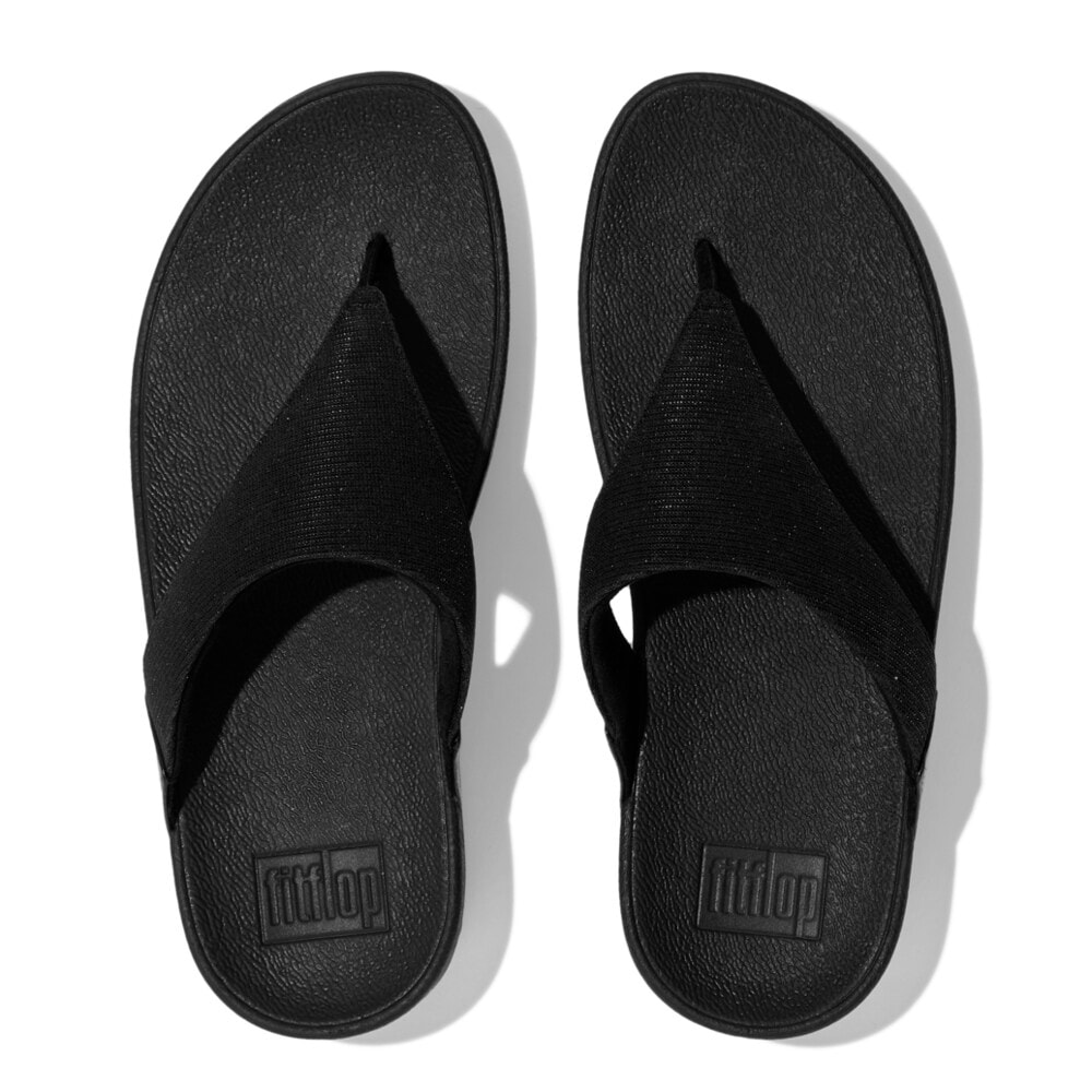 Fitflop Zehentrenner »LULU SHIMMERLUX TOE-POST SANDALS«, Keilabsatz, Sommerschuh, Schlappen in schimmernder Optik