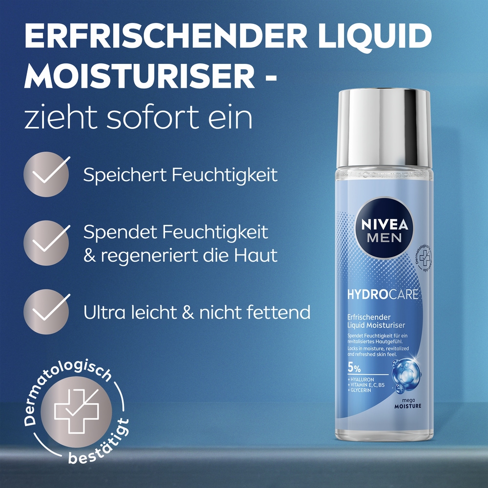 Nivea Men Feuchtigkeitsgel »NIVEA MEN HydroCare Erfrischender Liquid Moisturizer« mit Mega Moisture Technology, auch nach der Rasur geeignet