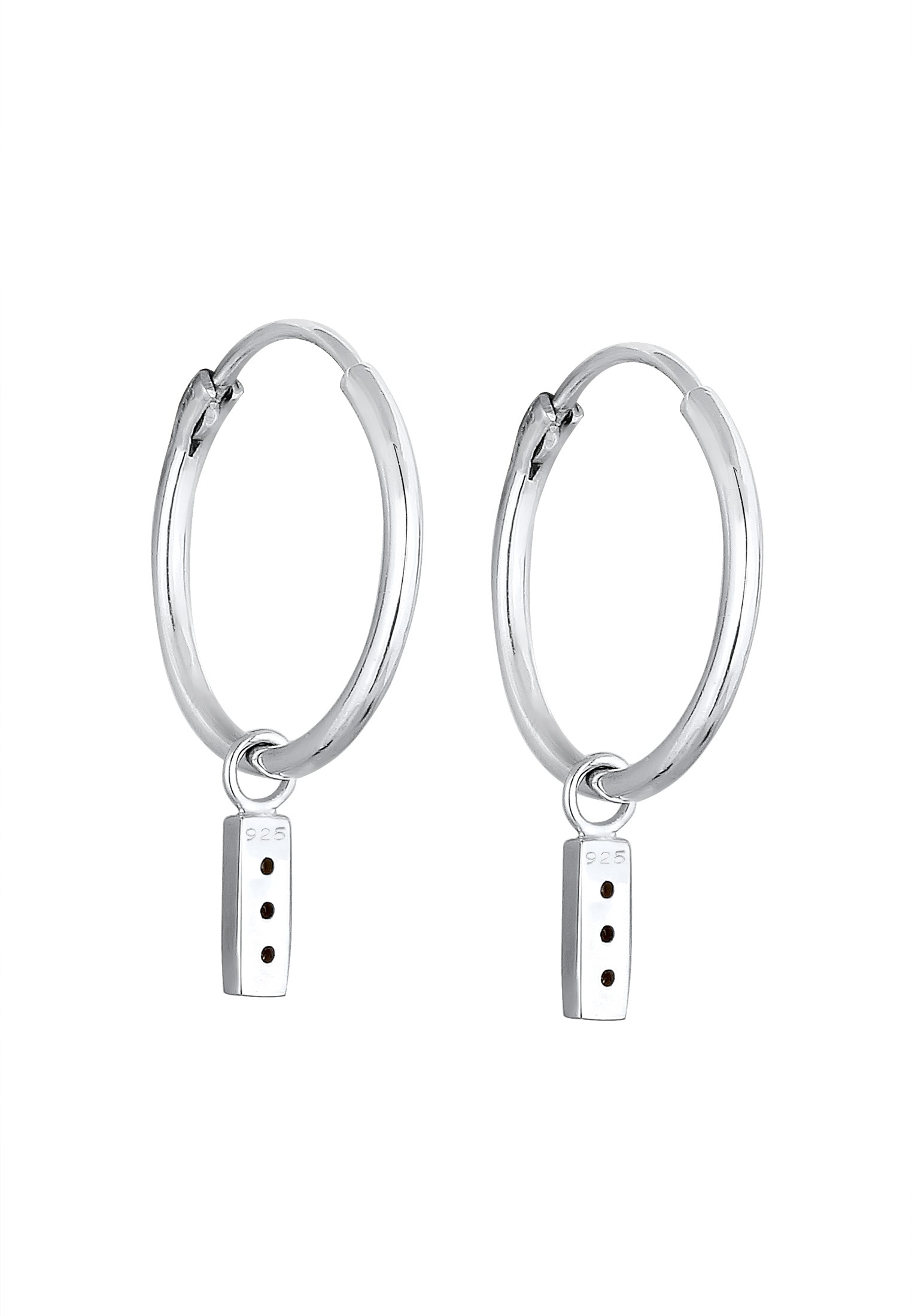 Elli Paar Creolen »Ohrringe Creolen Weiß 925 Sterling Silber, mit Kristallen von Swarovski®«