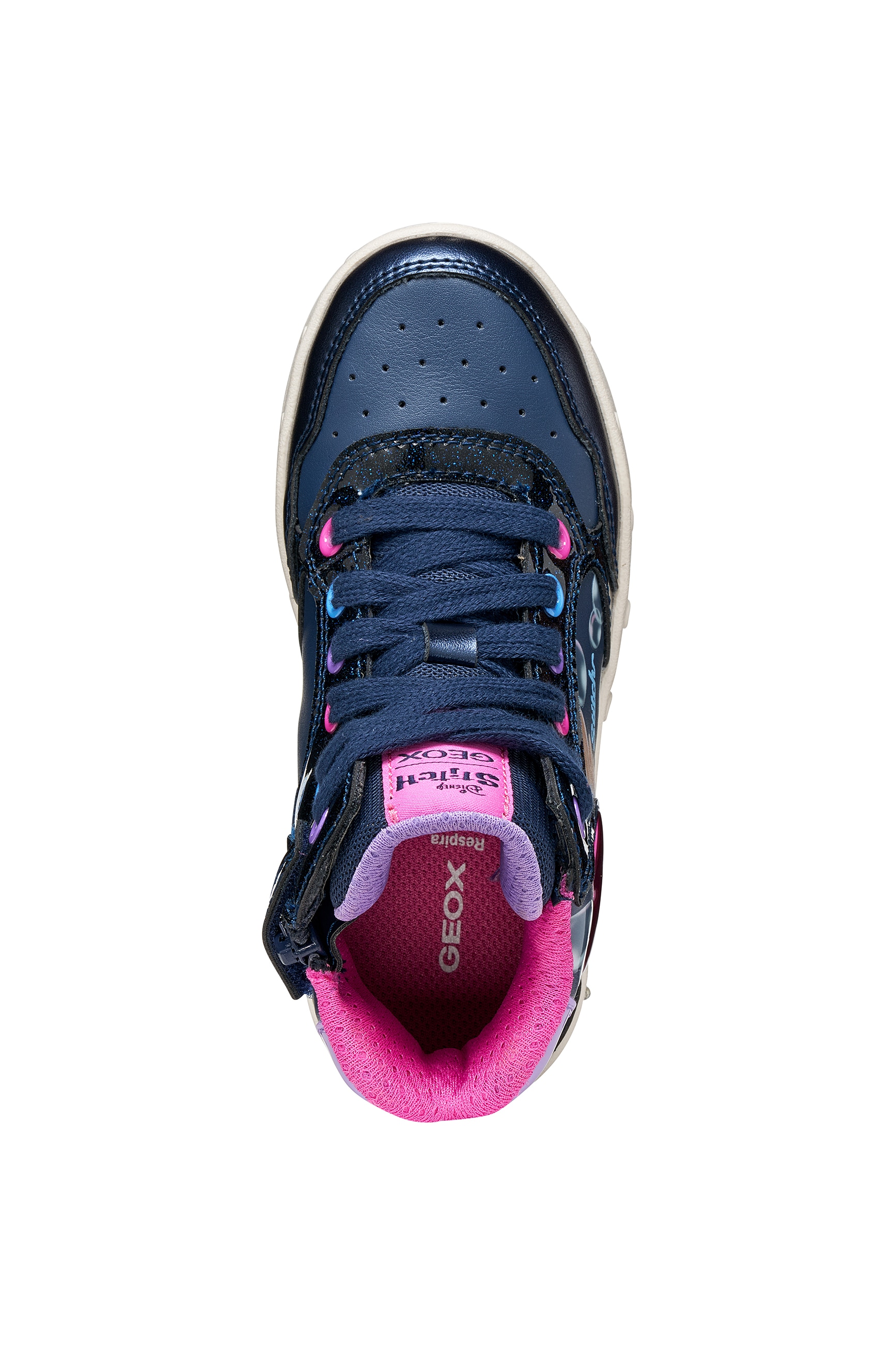 Geox Sneaker »J SKYLIN GIRL«  Schnürboots mit Stitch-Motiv, Größenschablone zum Download